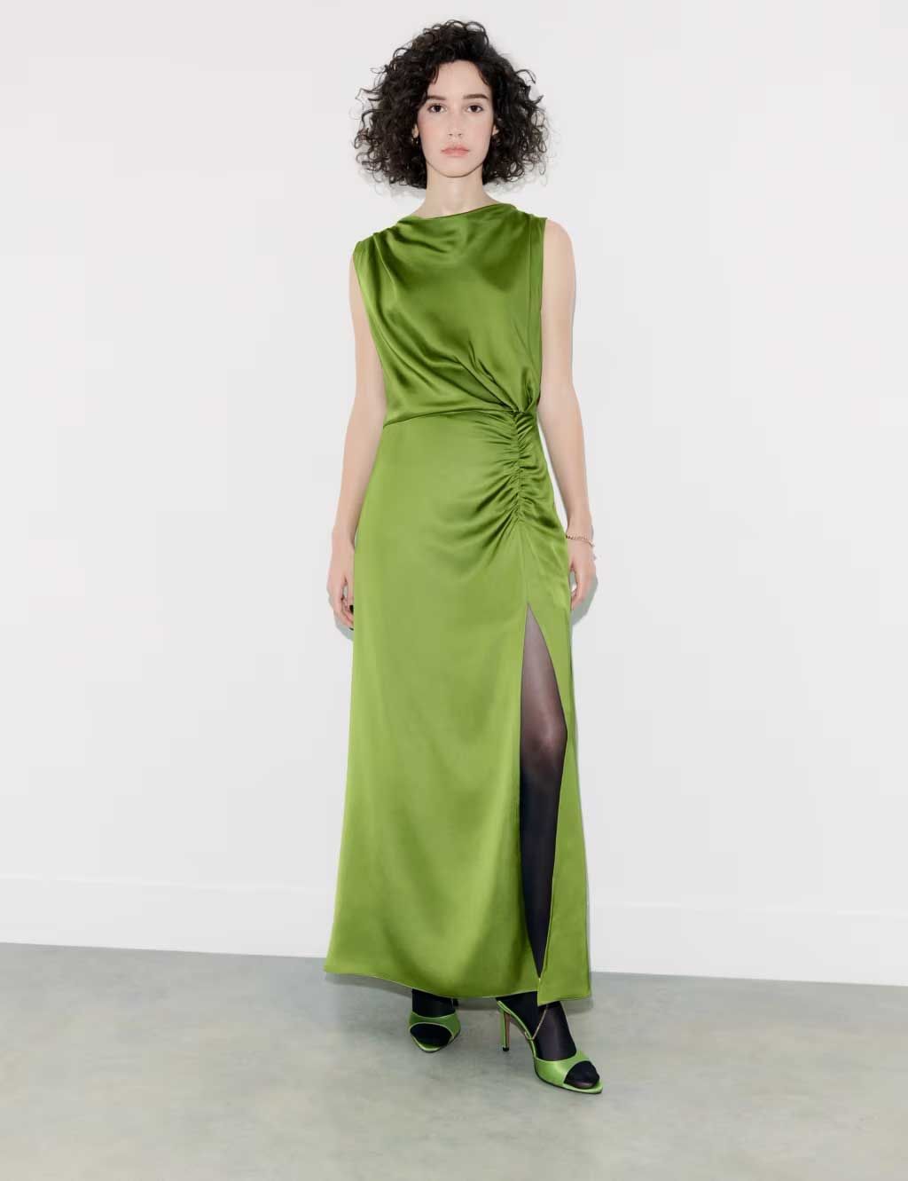 sienna miller green dress Miller's second M&S collection lands today Front Twist Satin Dress