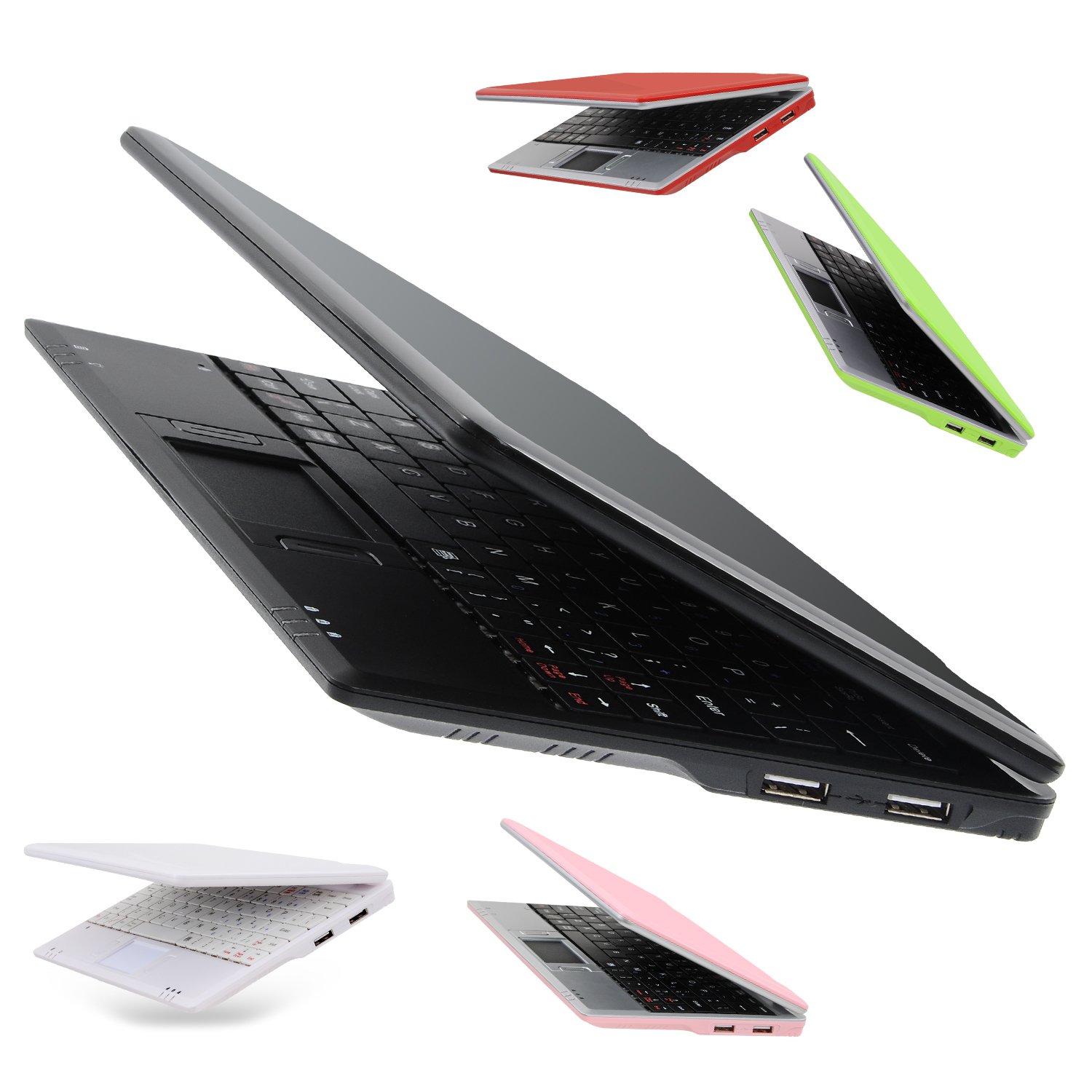 iSTYLE Mini Laptop 10,1 Pollici – Notebook Compatto con Display HD IPS, Processore Quad-Core, 2GB RAM, 64GB Memoria, Espandibile, QWERTY (Nero