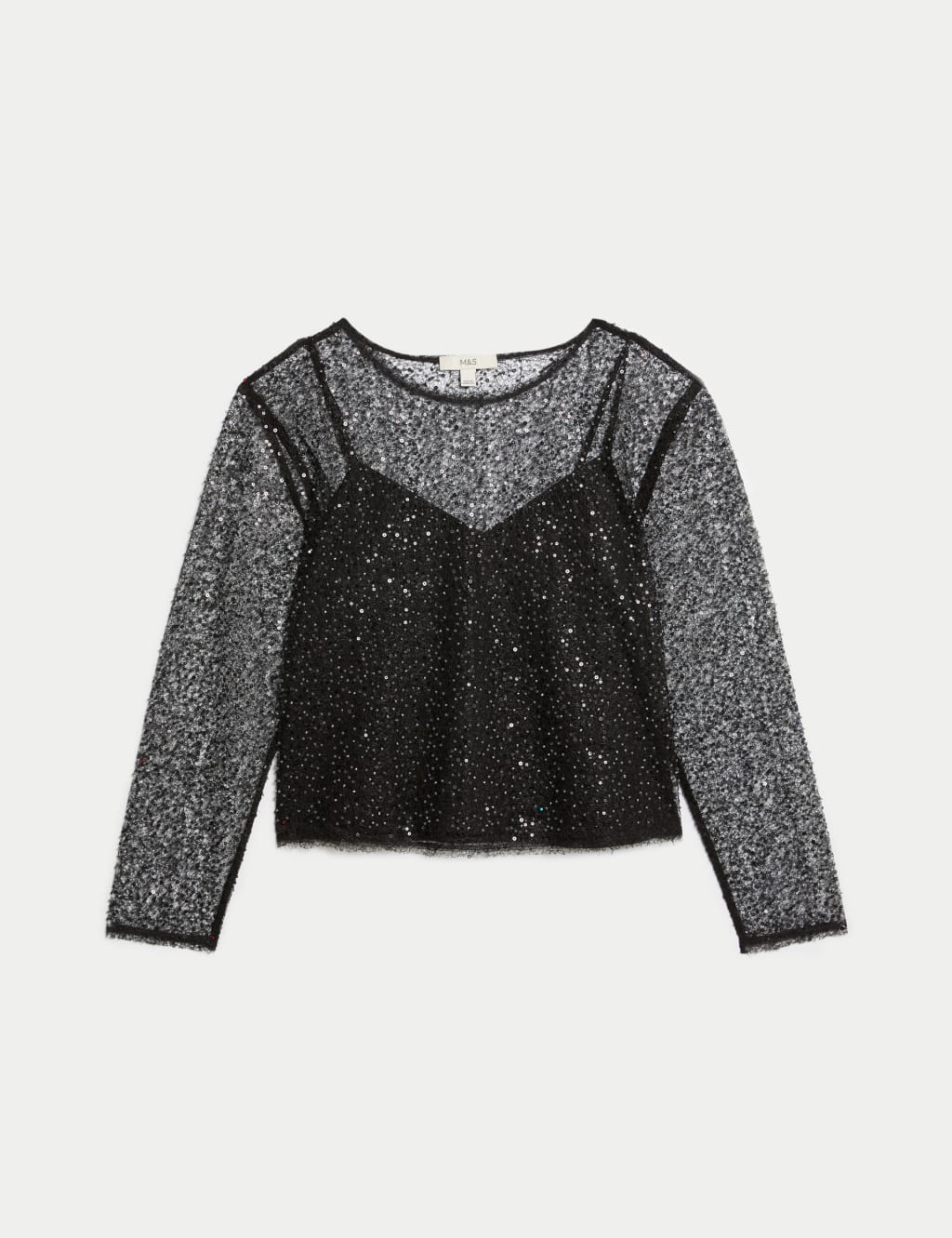 M&s Black Mesh Sparkle Top Claudia Winkleman's Strictly Come