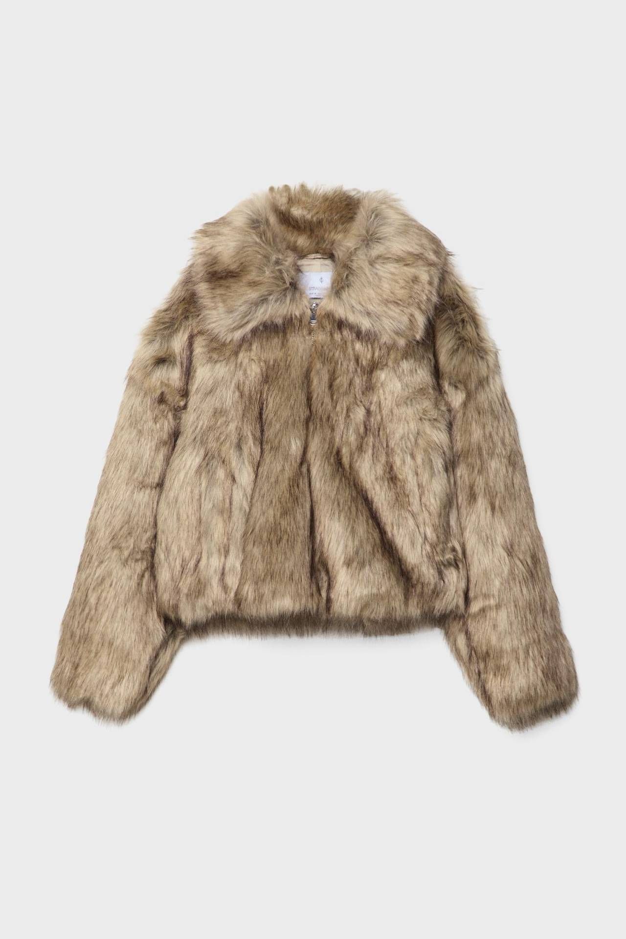 Pelo Marrón Chaqueta Punto Efecto Pelo 15 Abrigos Efecto Pelo Sin - Main Image