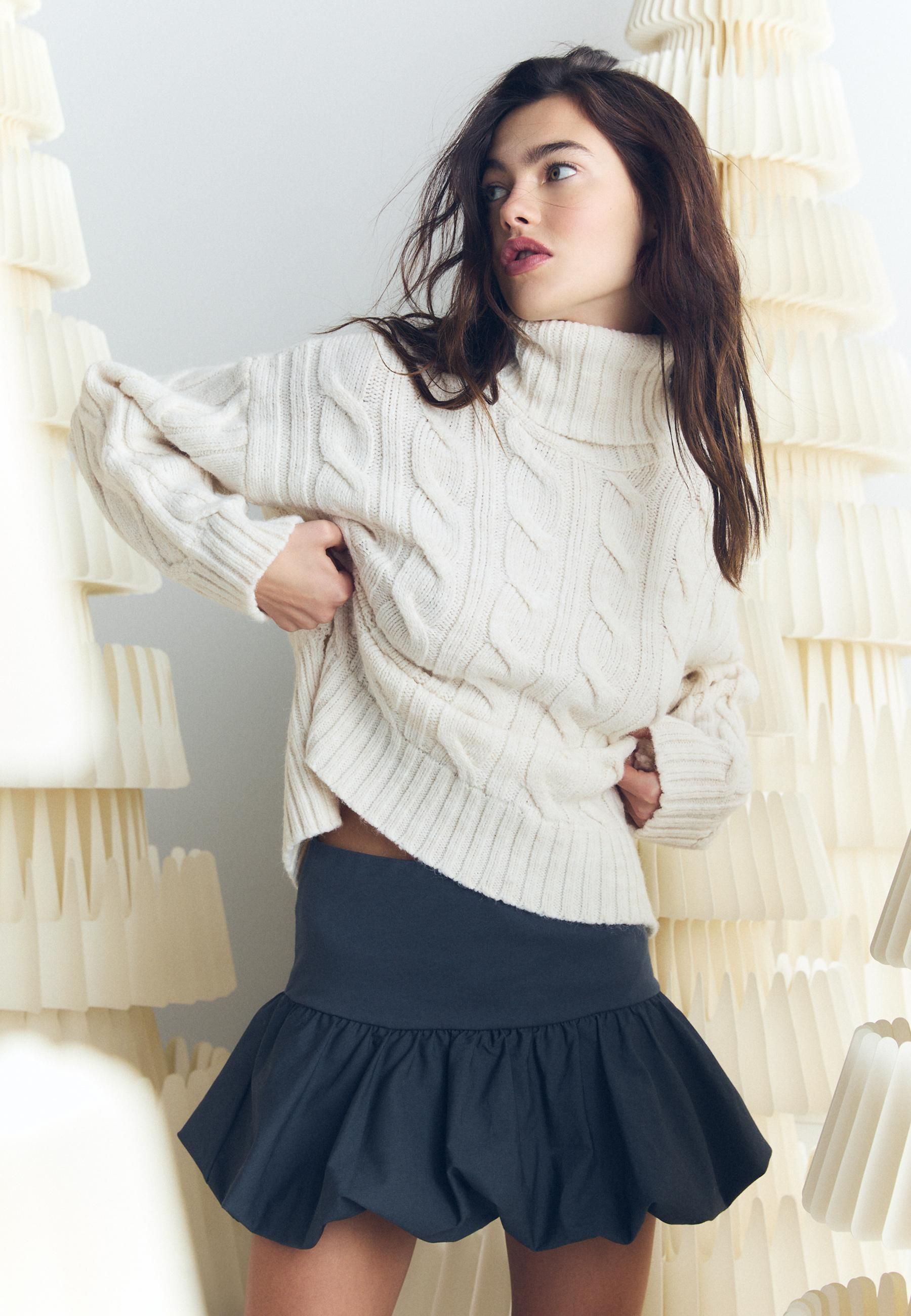 Faldas Largas Falda LÃ¡piz Stradivarius Falda Lapiz Fruncida