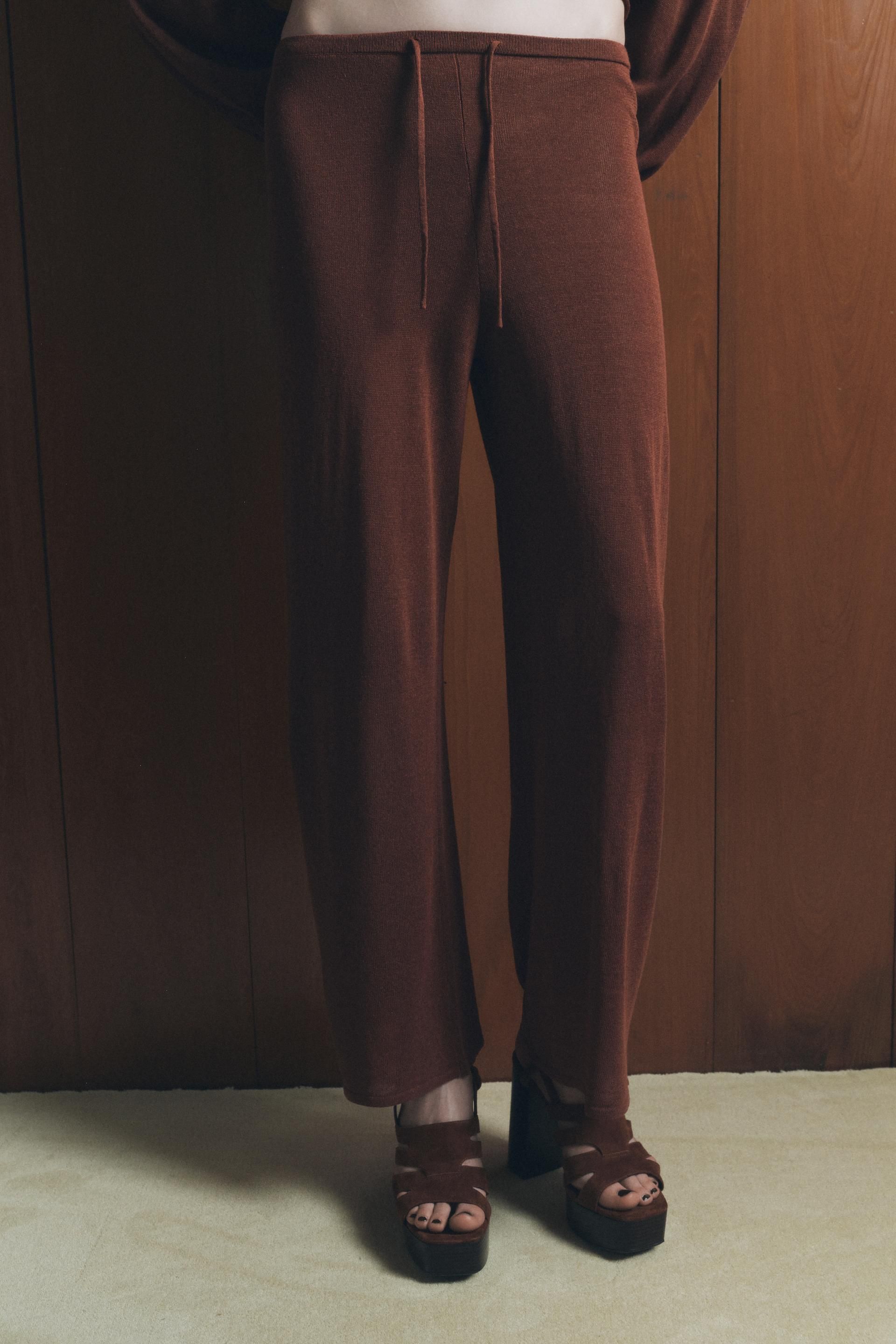 Conjunto Pantalon Punto Estampado Zara Conjuntos De Punto De Las