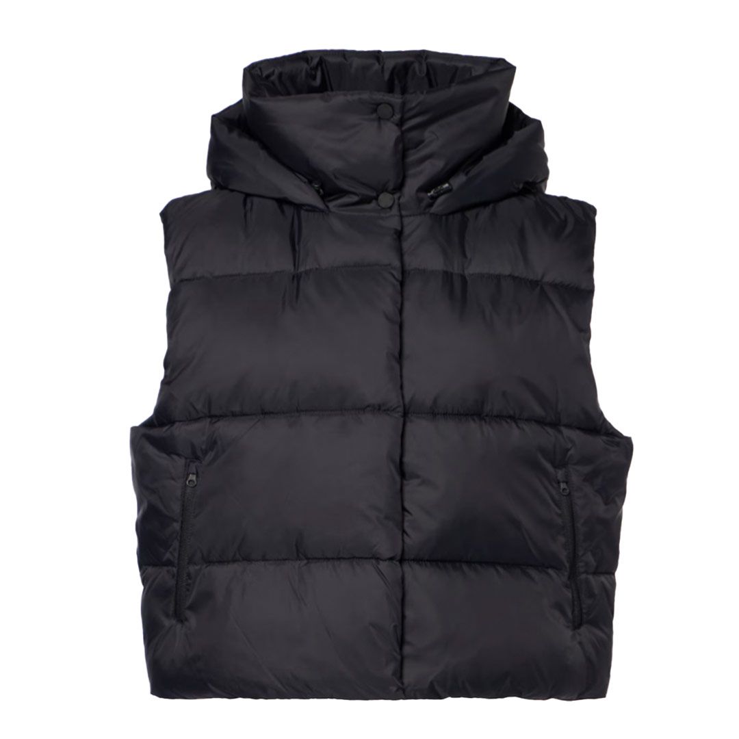 Zara Fitted Puffer Vest Zara Fitted Puffer Vest With Hood Size Depop
