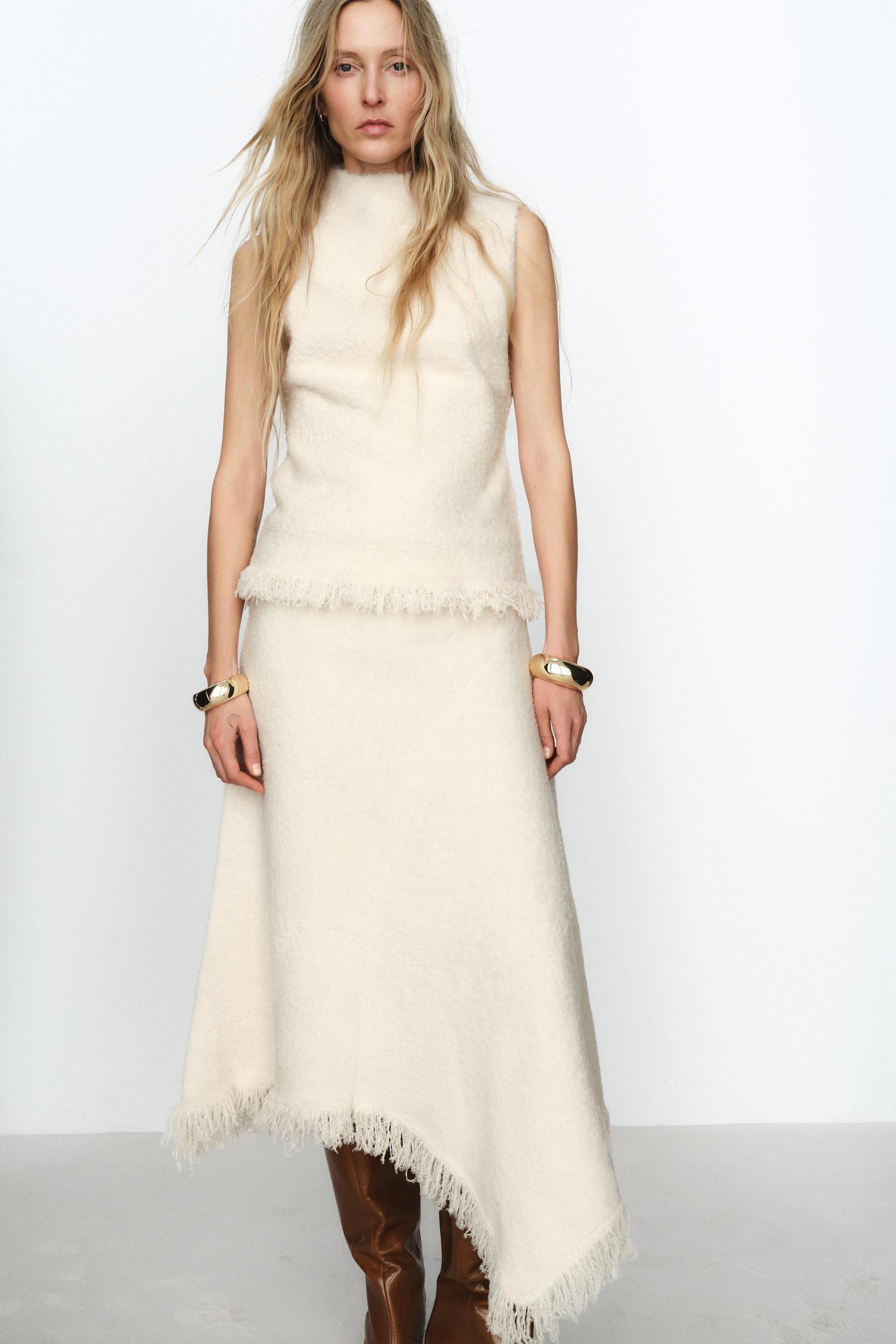 Falda Plisada Falda Blanca De Zara Falda Zara Blanca Plisada