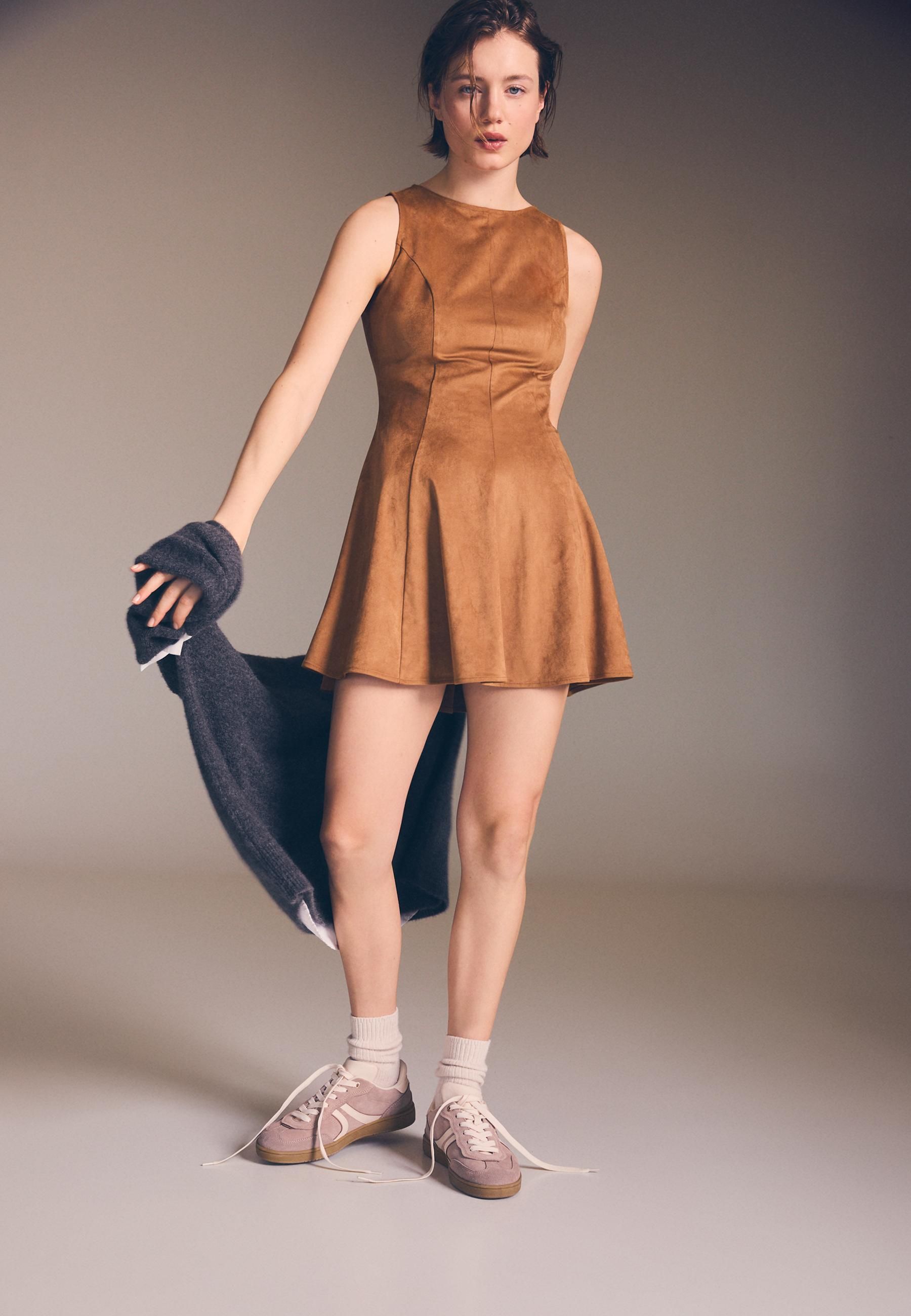 Vestido Largo Vestido Corto Gomas Stradivarius Vestido Fluido