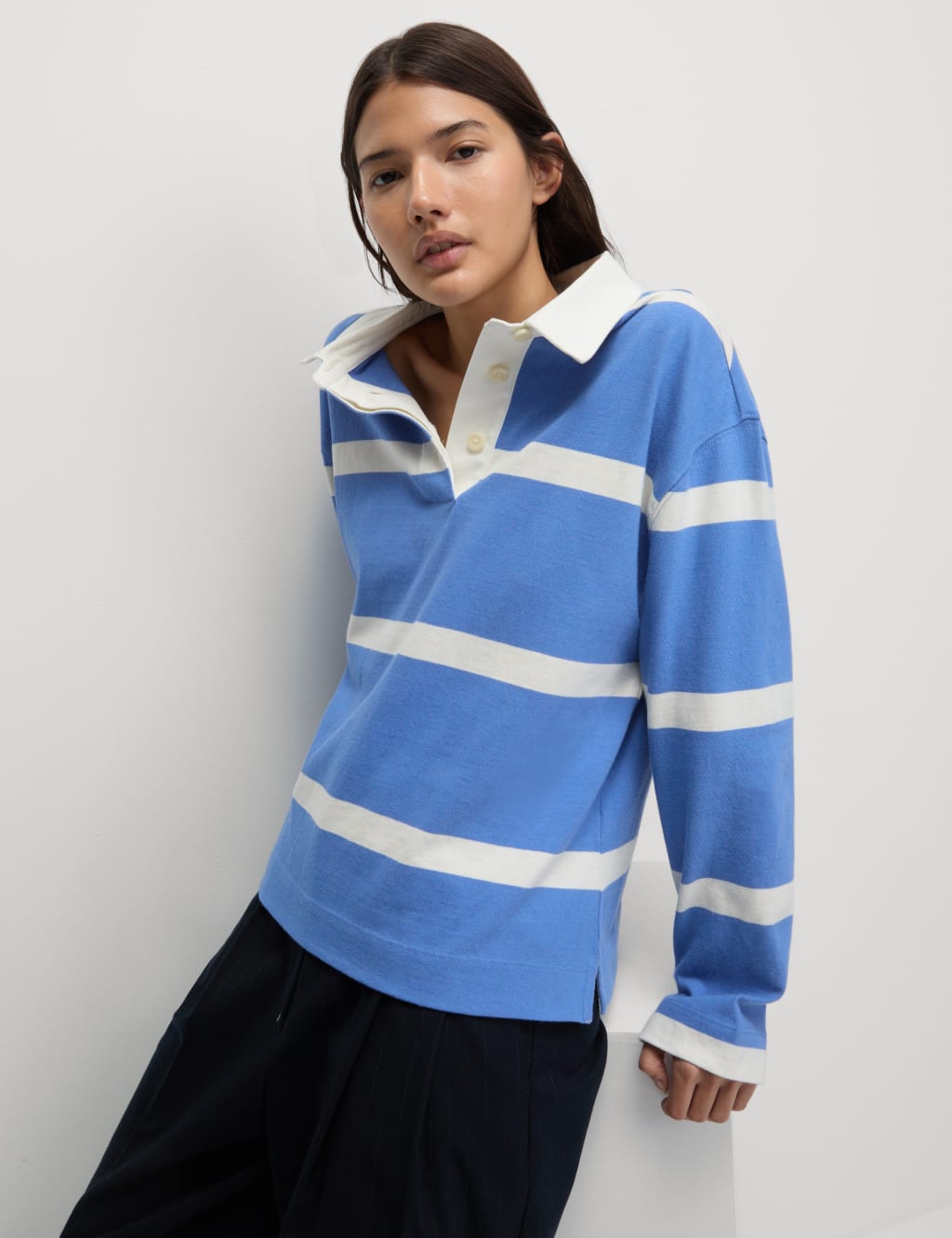Striped Rugby Ralph Lauren Rugby Shirt Dames Striped Navy White