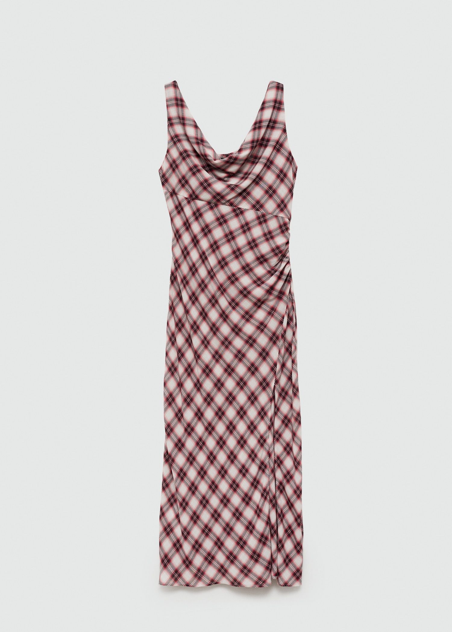 Vestido Largo Vestido Cuadros Blanco Y Negro Mango De 50 A 16