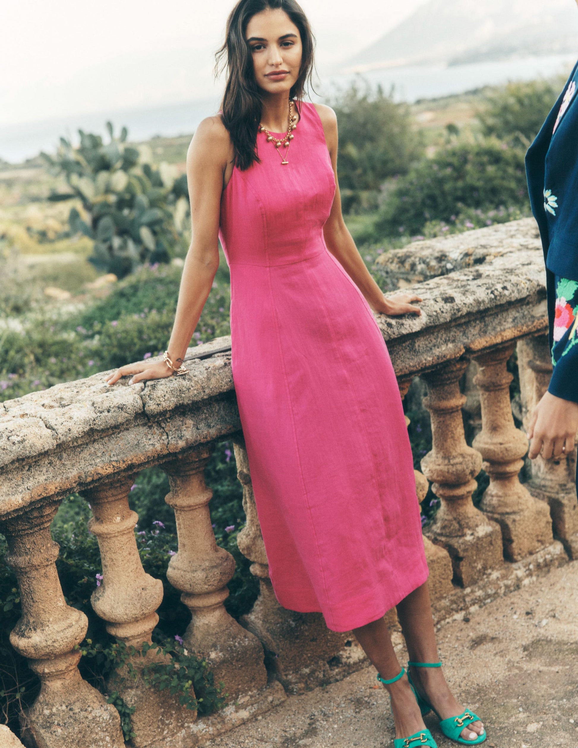 boden pink velvet dress Tilda Velvet Midi Dress - Vibrant Pink