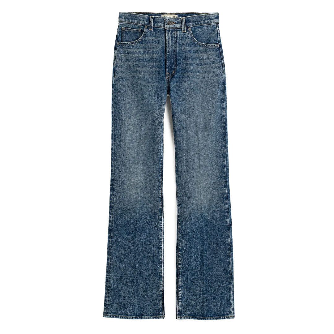 【Anyone more】Lare washing denim bootcut pants Wrangler-Womens-Mid-Rise-
