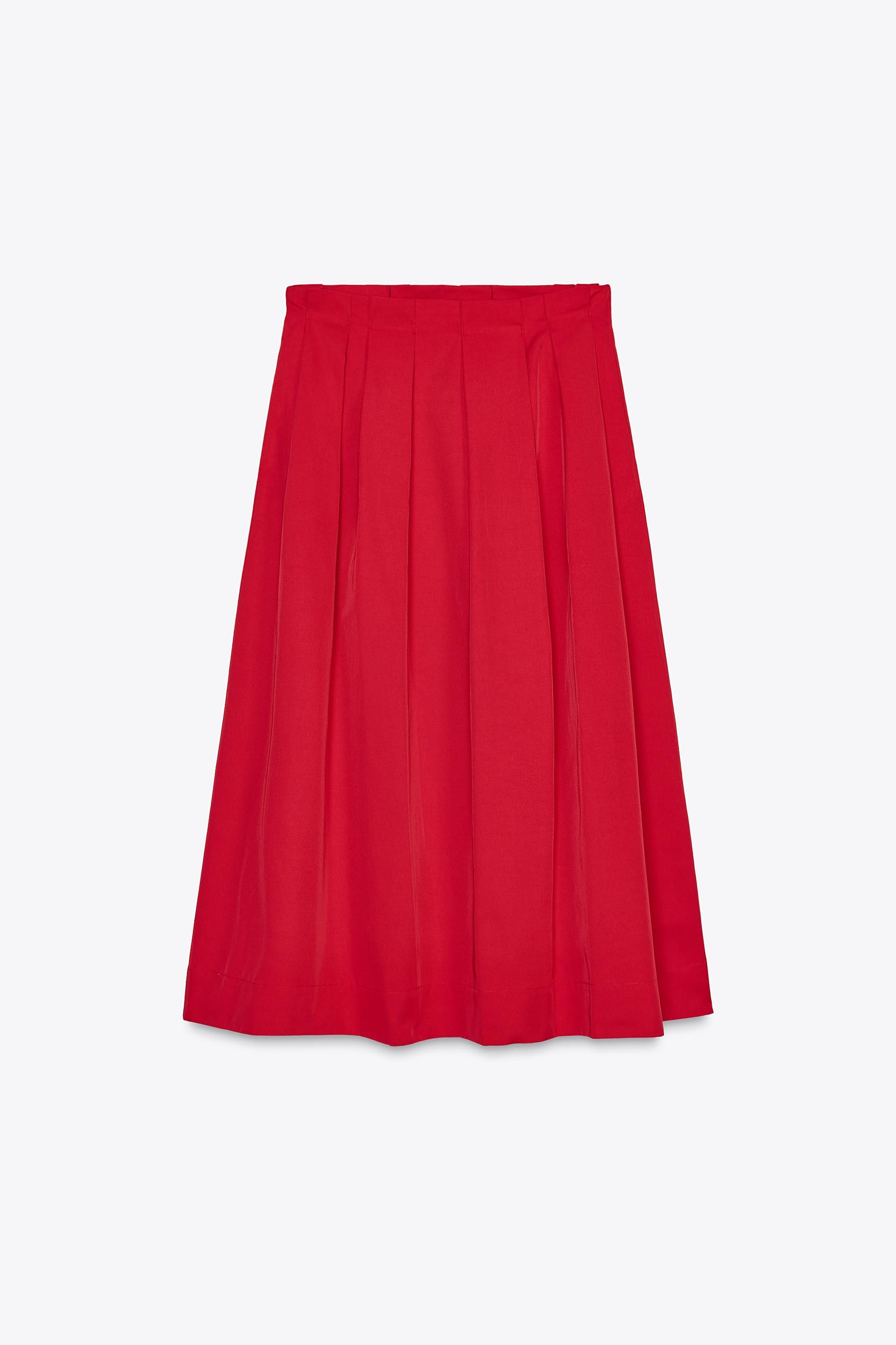 Falda Midi Falda Roja Zara Zara Rebaja A Menos De 20 Euros La