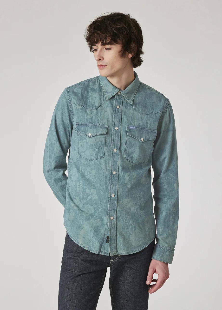 Paul Smith　jeans　花柄シャツ Paul - 美しいボタニカル柄が魅力のカジュアルシャツ。コーデに