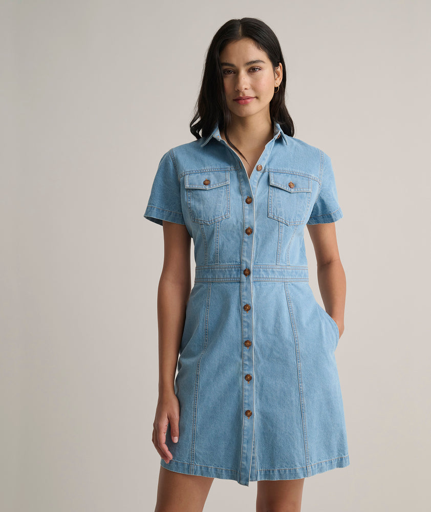 piece dyed denim dress Dip dye sixties mini – JENA.THEO Dress it up with easter clothing Pink Satin Maxi Dress Color:Navy/Cream