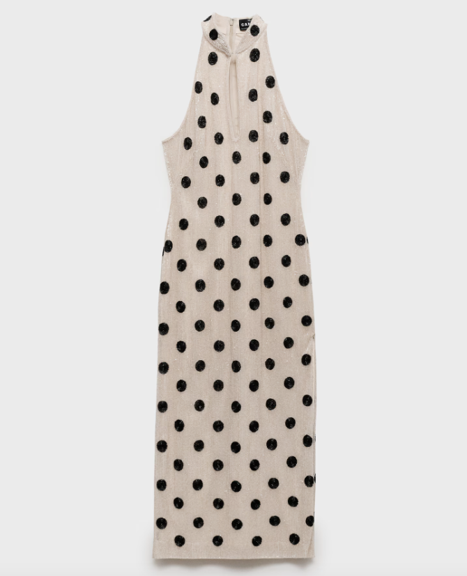 Vestido Halter Vestido Lunares Blanco Y Negro Mango Los Vestidos - Main Image