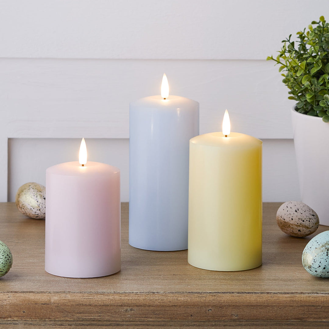 Lights4fun Set Of 4 Eucalyptus Green Taper Candles With