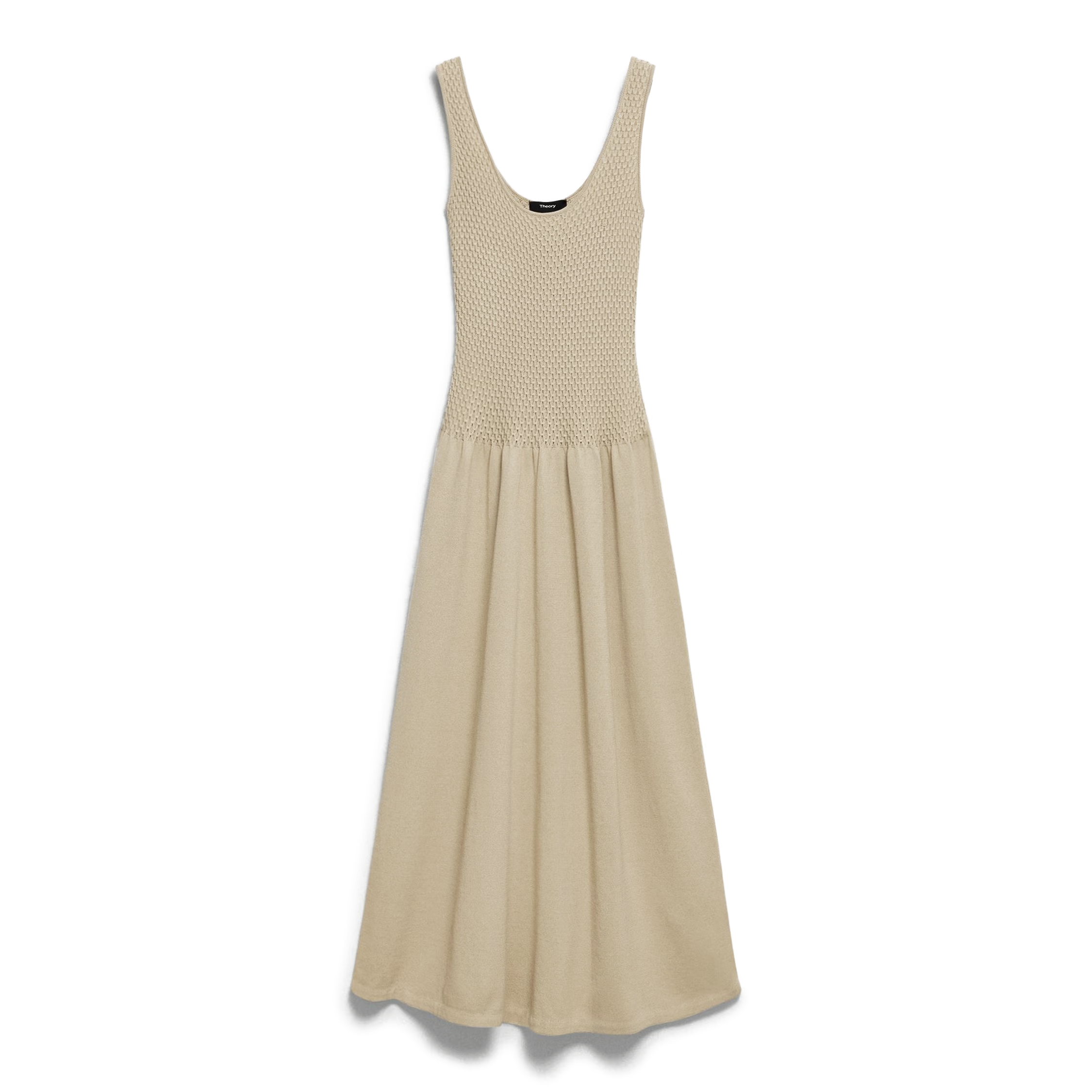 strapless open back dress Theory // Black Ribbed Knit & Pleated Dress – VSP Consignment main image 0