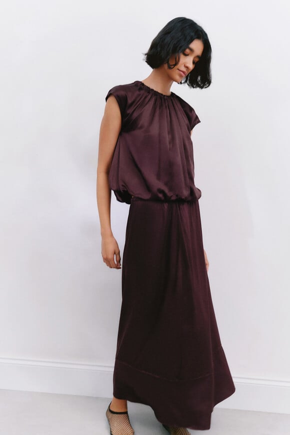 hush brown dress HUSH Grace V Neck Maxi Dress