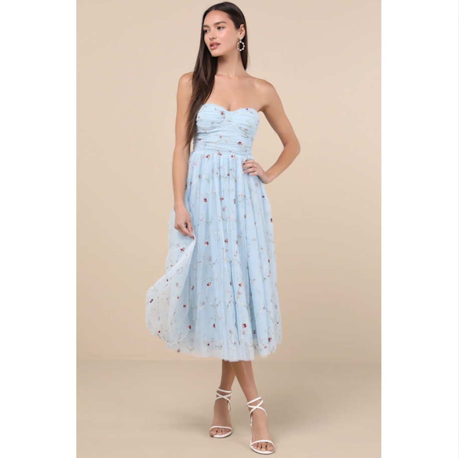 joanna gaines maxi dress Joanna Gaines Womens Blue Floral Sleeveless Round Neck Knee Length Dress Size 10