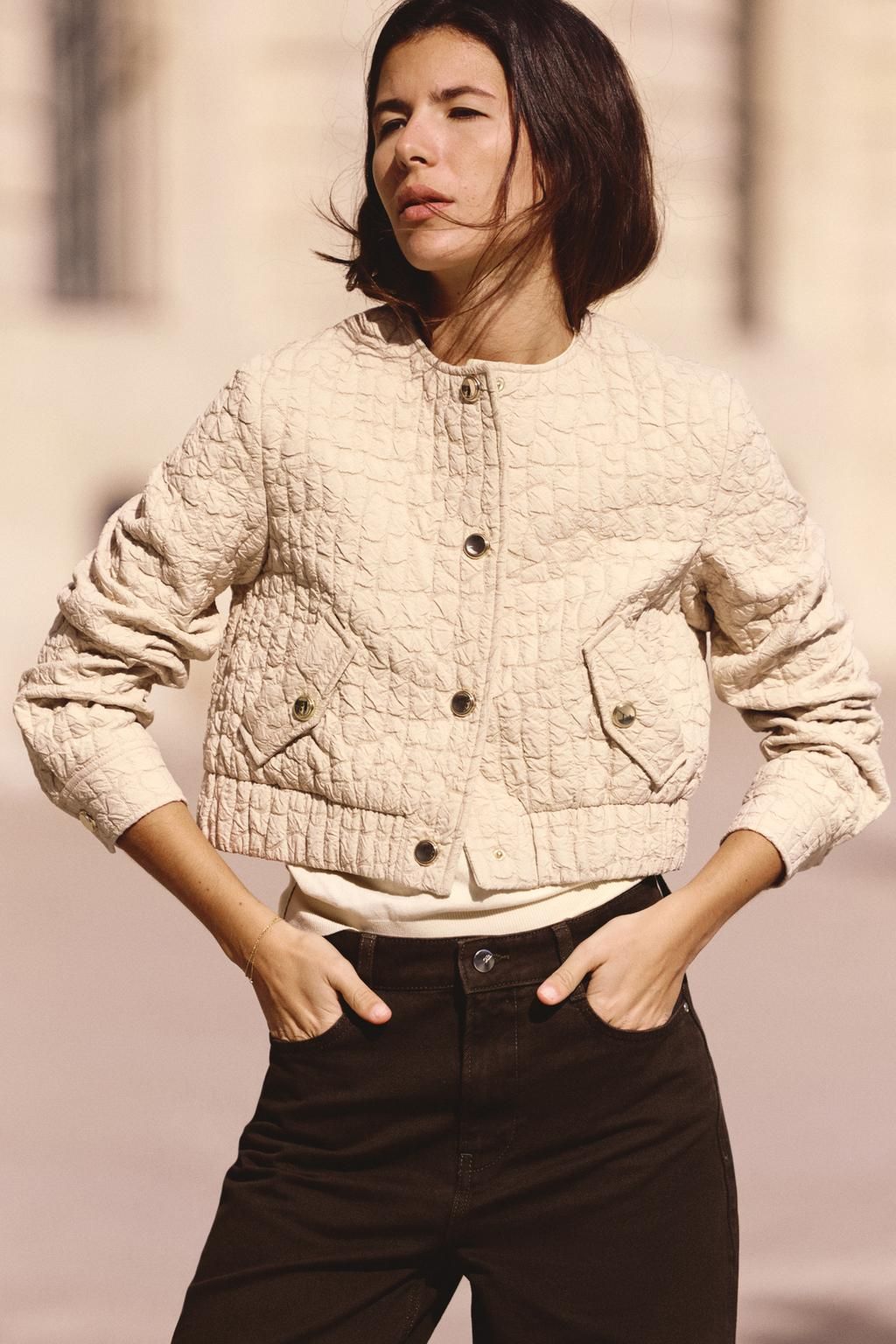 Zara Bomber Jacket Zara Chaqueta Mujer Efecto Piel Bombers Zara