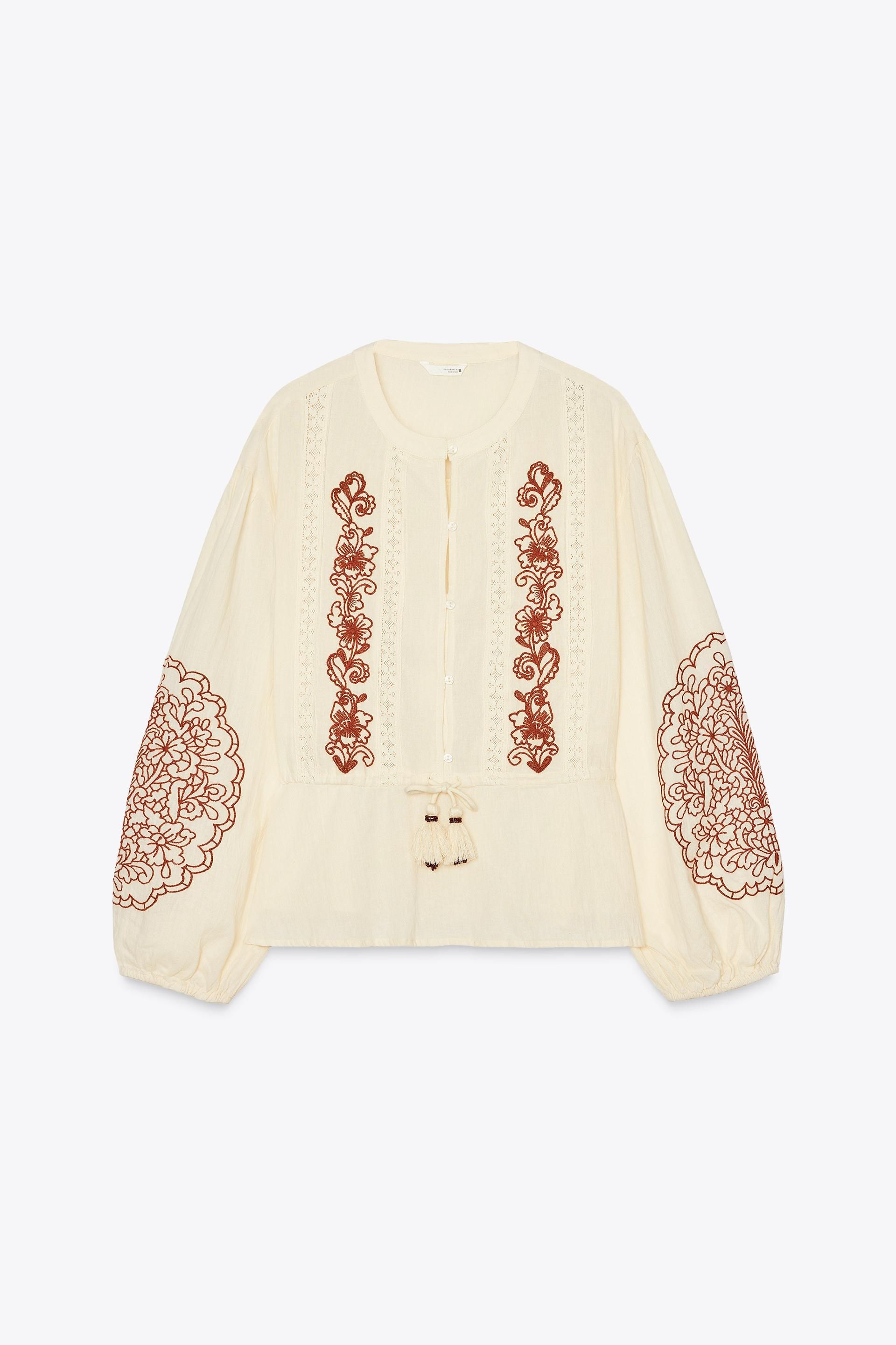 Blusa Boho Blusa Bordados Zara Blusa Boho Chic Blusas De Vestir