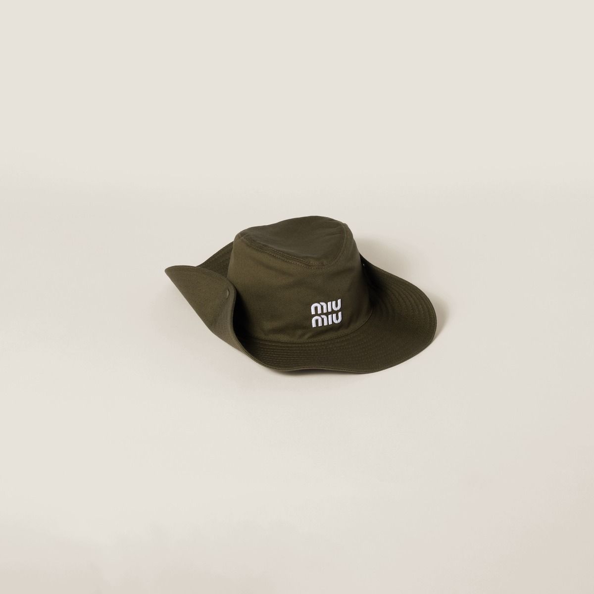 Miu Miu Casual Cowboy Cotton Bucket Hat Miu Miu Cotton Drill Cowboy Hat in Green | Lyst main image 2