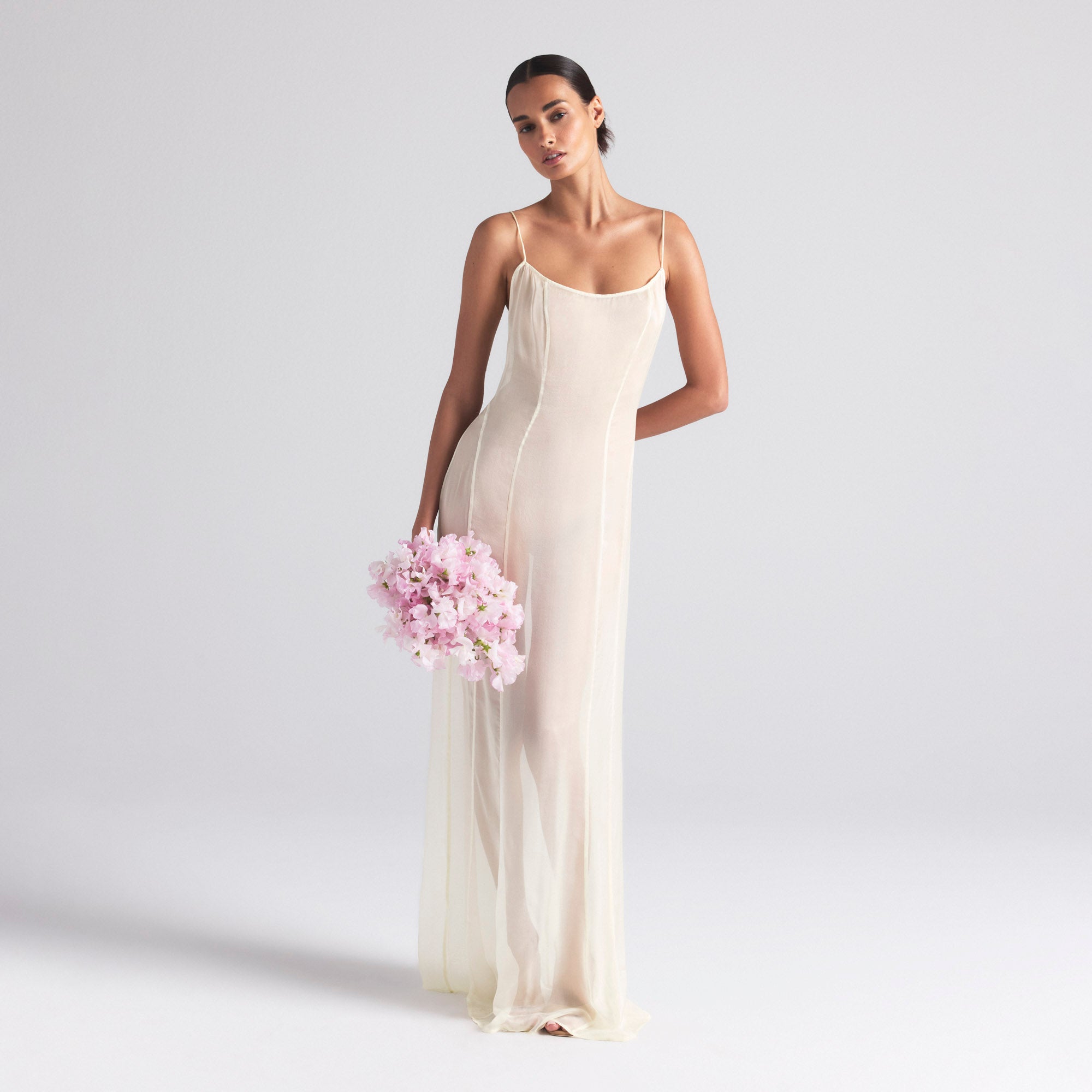 【VICTORIA BECKHAM】サテン スリップ ドレス アイボリー VICTORIA BECKHAM サテン スリップドレス 2色 (Victoria Beckham