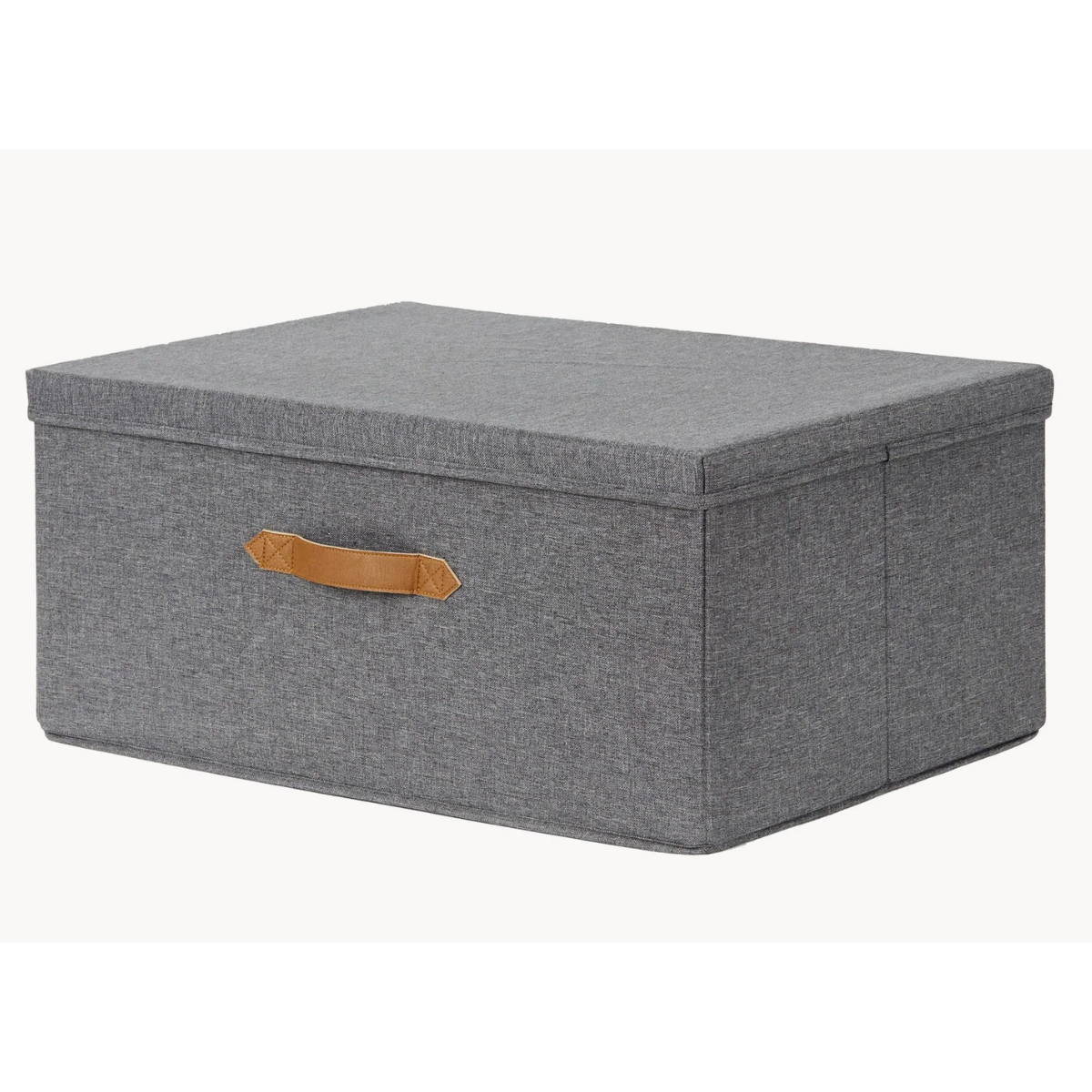 Decor Space Scatola Rigida Per Cambio Stagione 60x42x35 Cm - Tessuto Con Doppia Cerniera E Maniglie, Grigio