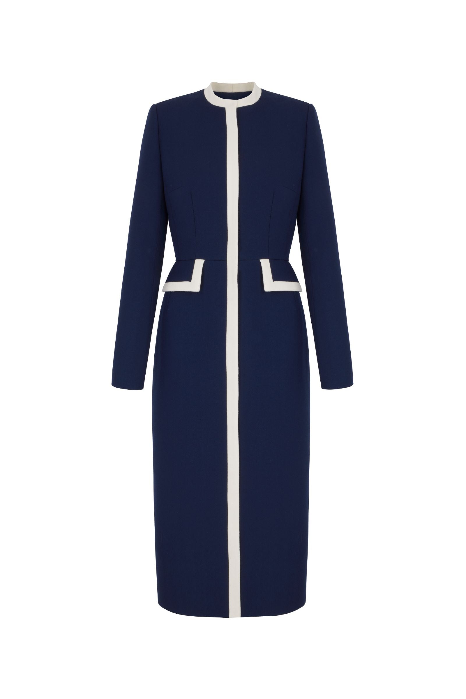 open lace back dress Kate Middleton Dark Navy Fashion Dress With Sleeves  Mislish