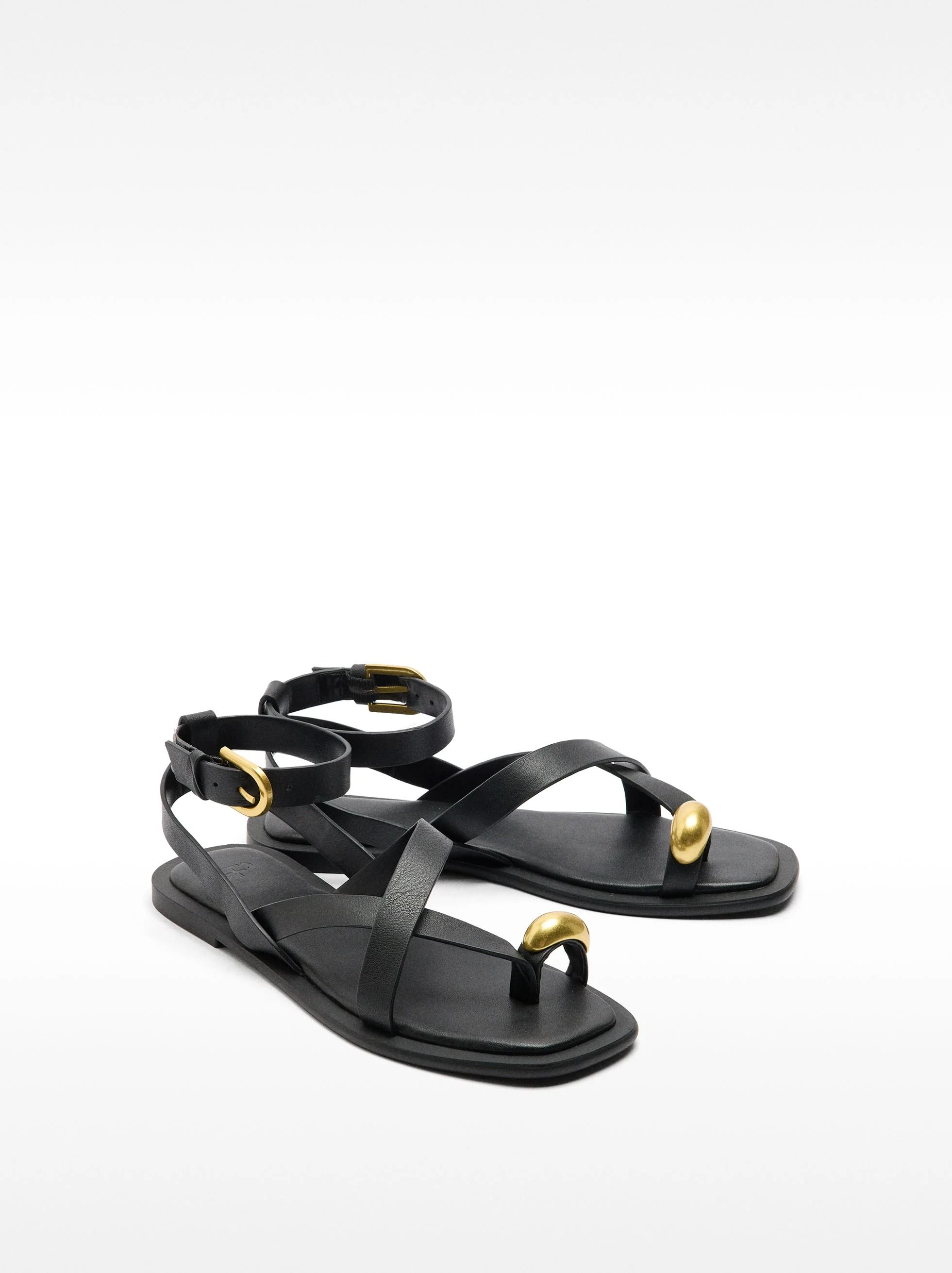 Sandalia Tacón Sandalia Negra Zara Mujer Sandalias Negras Zara