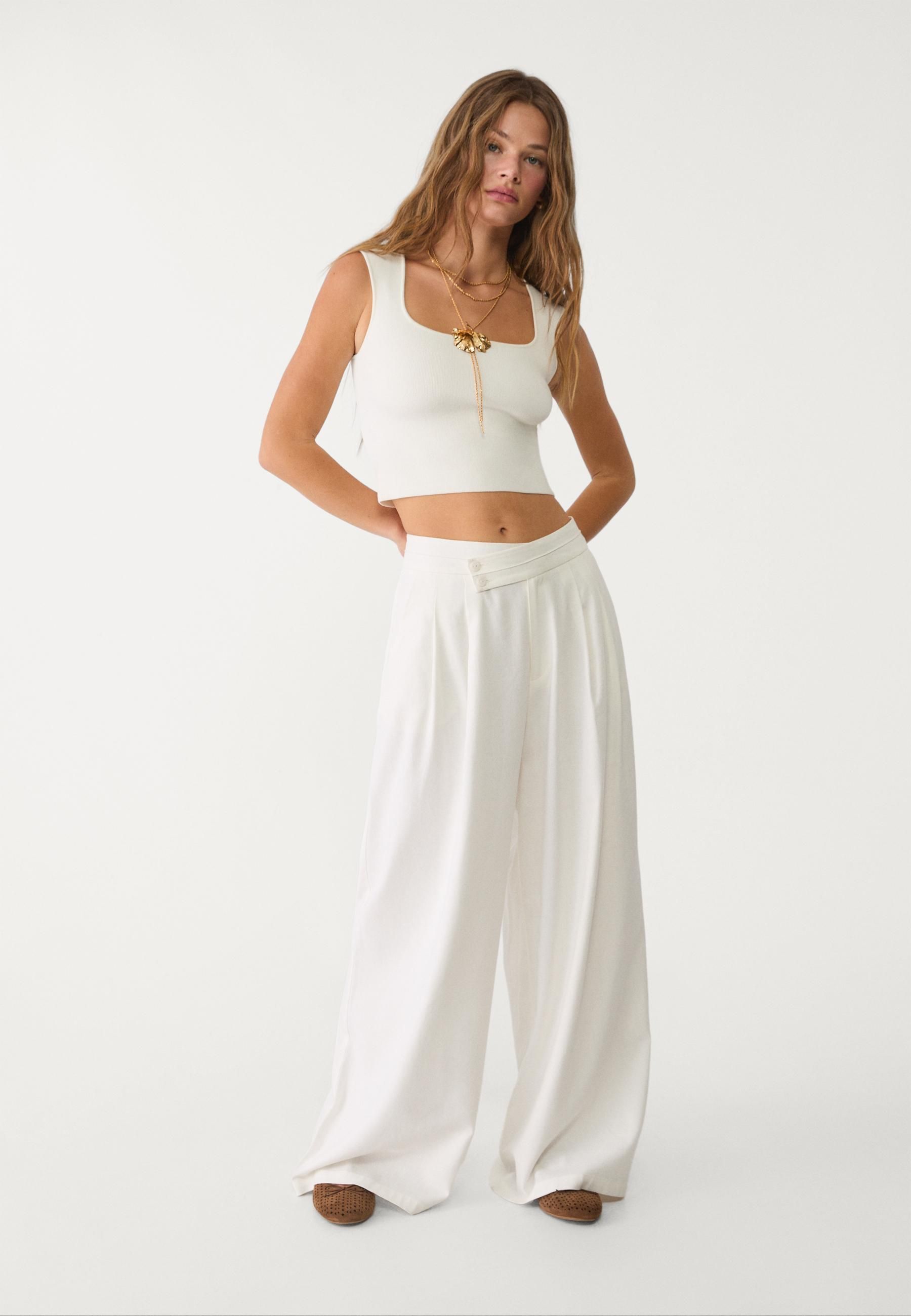 Pantalon Fluido Vaqueros Anchos Stradivarius Vaqueros Anchos