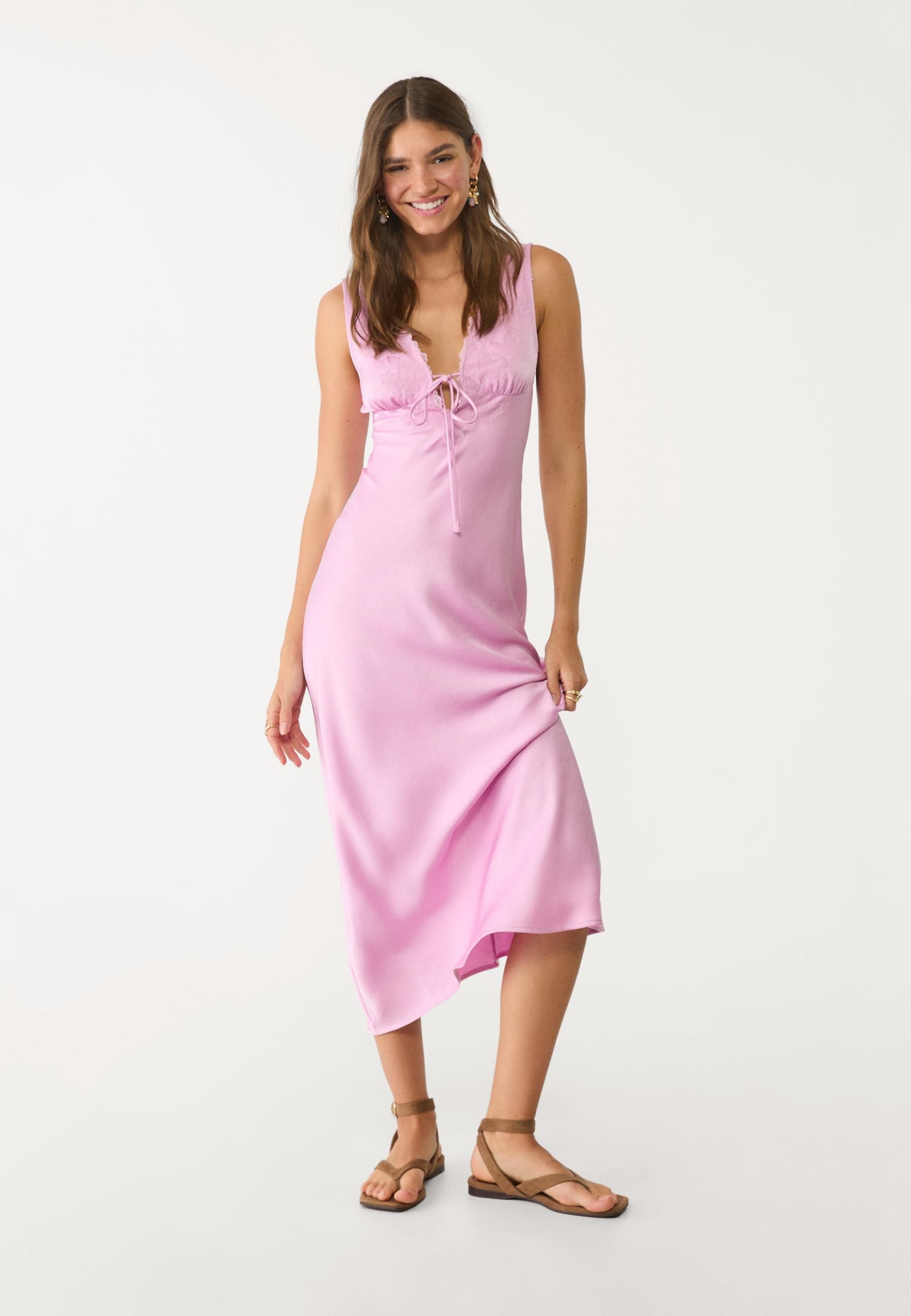 Vestido Saten Vestido Manga Larga Stradivarius 10 Vestidos Largos