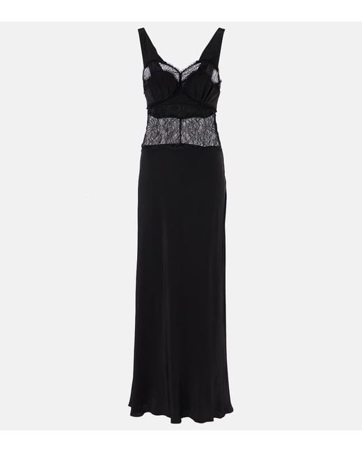 knee length dresses for ladies Draped Lace Dress In Midnight  Victoria Beckham UK