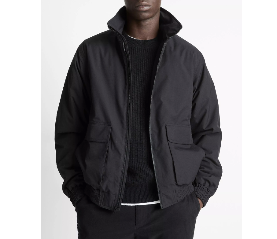 Bomber Jacket Mens Black Jacket No Hood Mainless Hooded Bomber