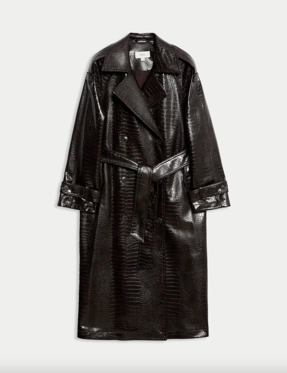 Marks and Spencer croc trench: Shop the viral chocolate coat