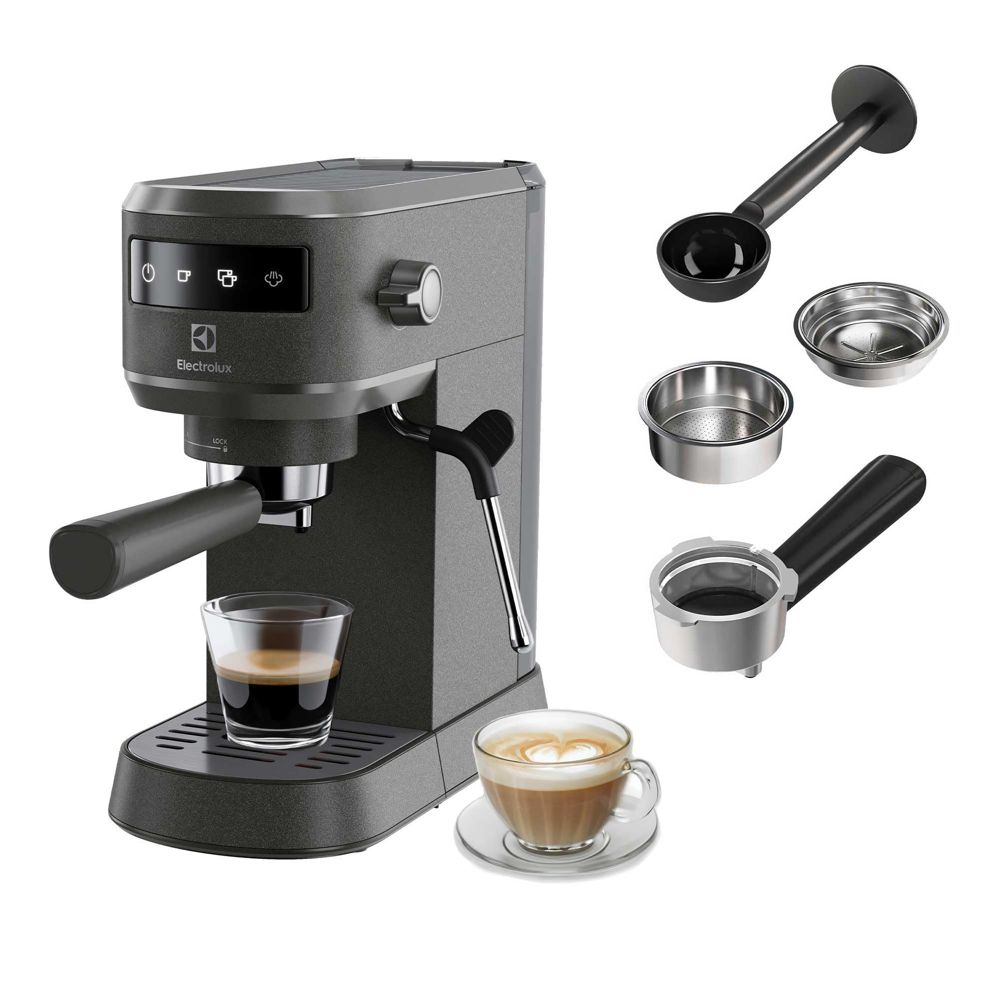 Macchina Per Caffè Espresso Professionale 20 Bar – Doppia Caldaia, Touch LCD E Montalatte, Acciaio Inox, Per Cappuccini E Latte Macchiato
