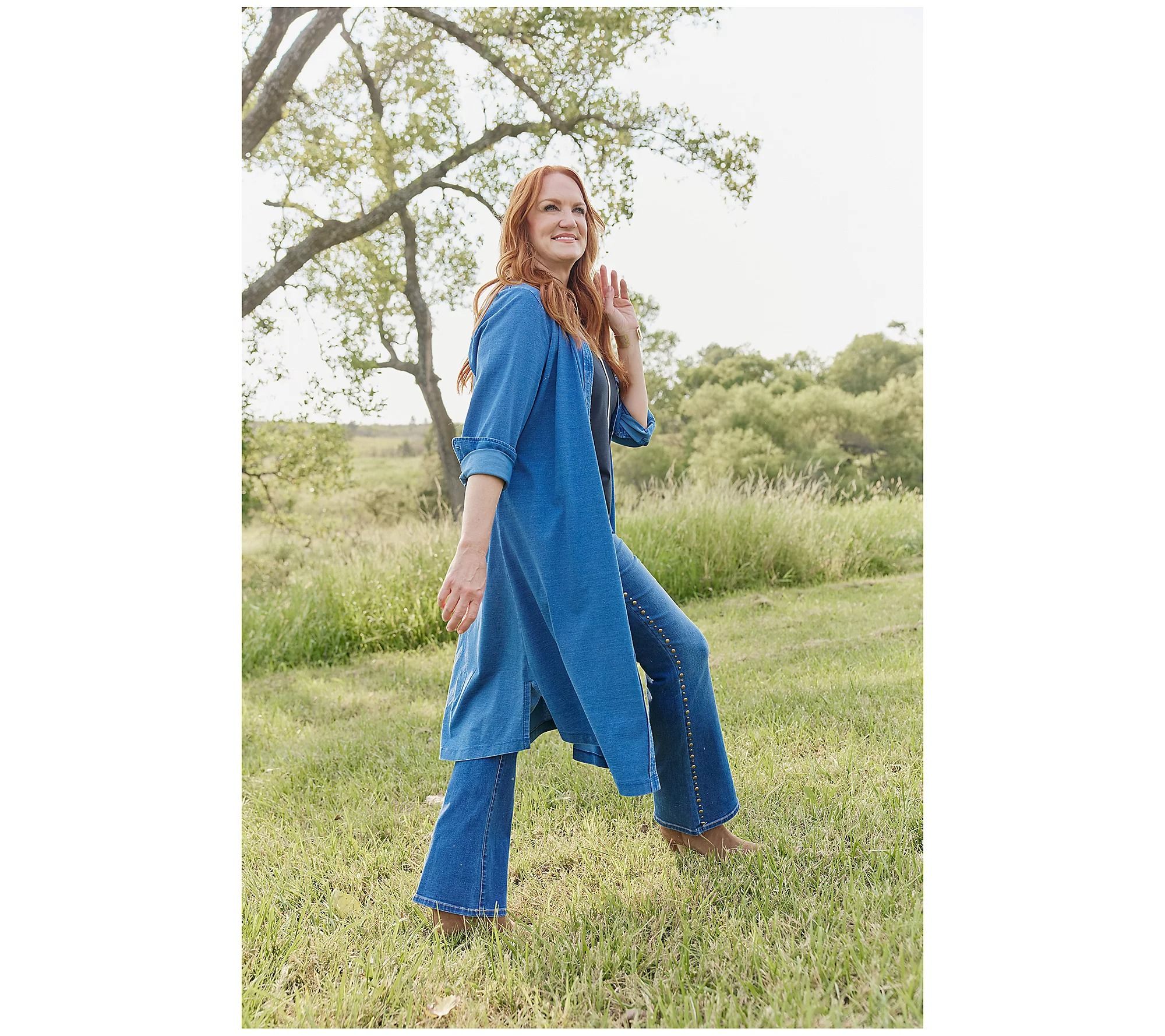 pioneer woman denim dress Ree Drummond's Dress from Her QVC Collection Doubles as a Tunic