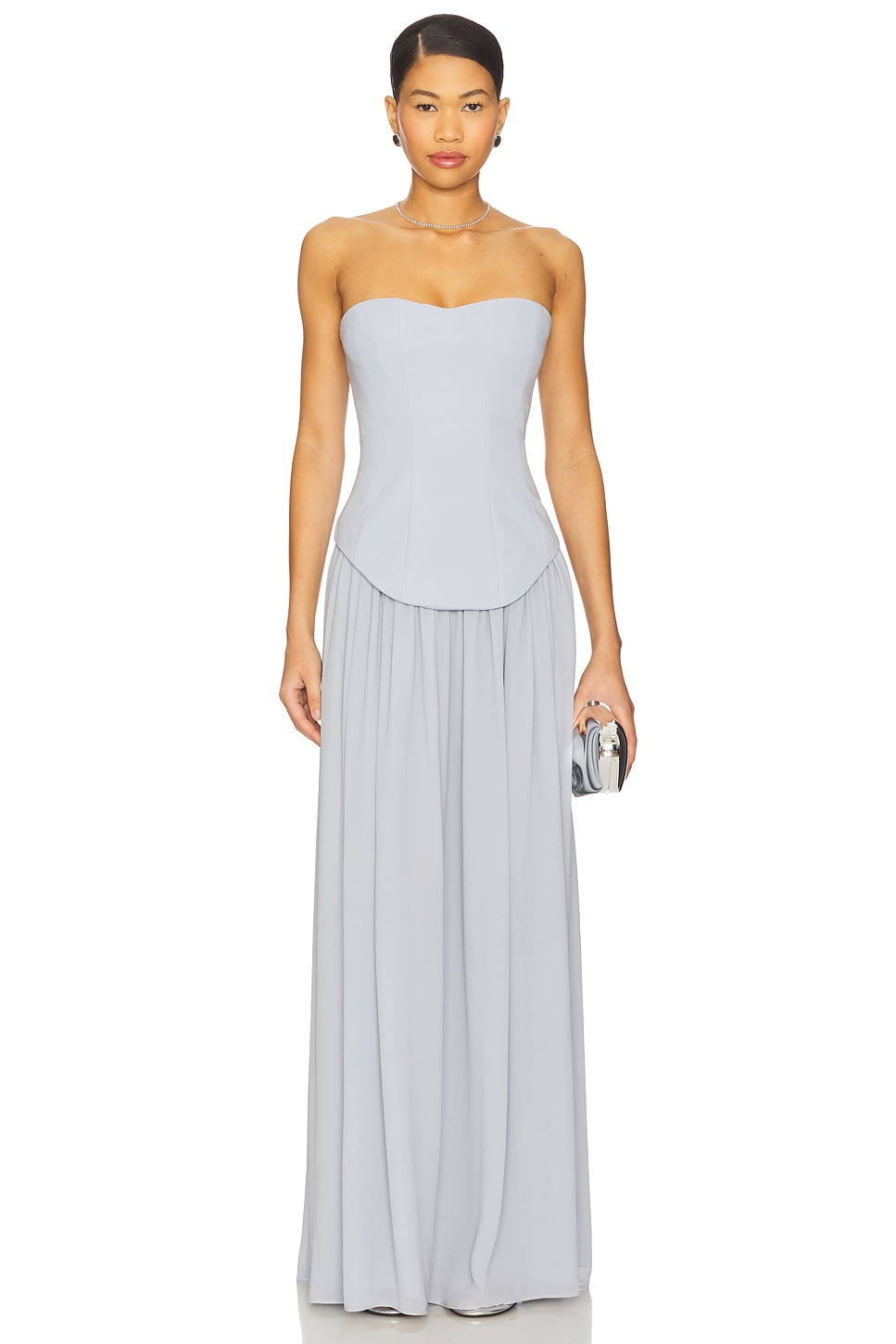 strapless twofer pleated midi dress By Anthropologie Strapless Twofer Pleated Midi Dress at MarketFair Shoppes in Princeton, NJ