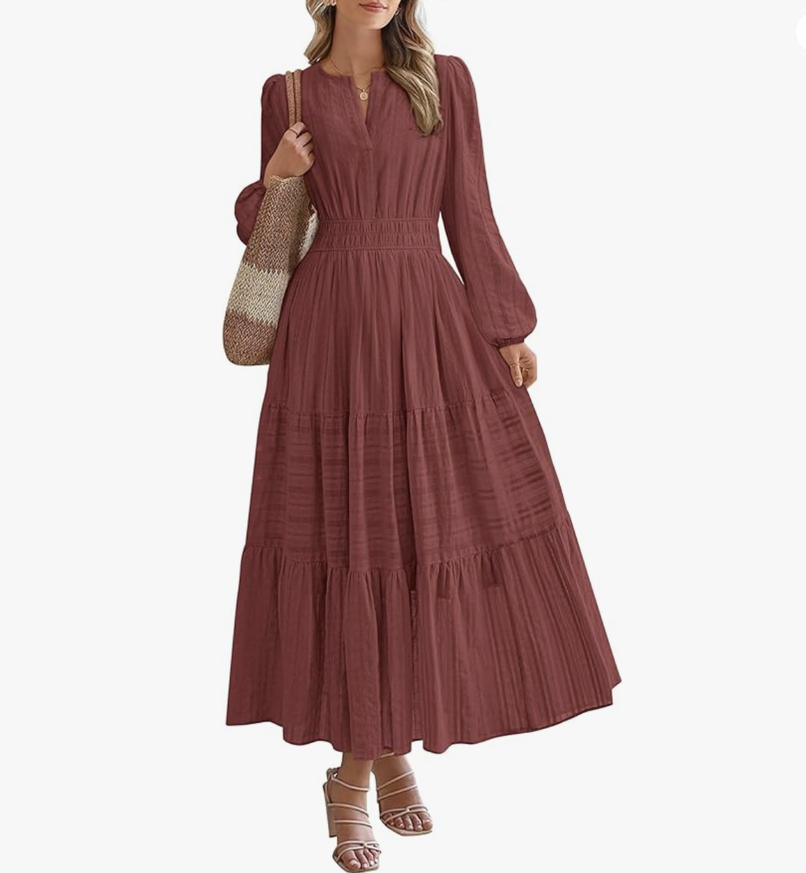 dress long sleeve wedding guest Long Sleeves V Neck Ankle Length Chiffon Wedding Guest Dresses, Plum