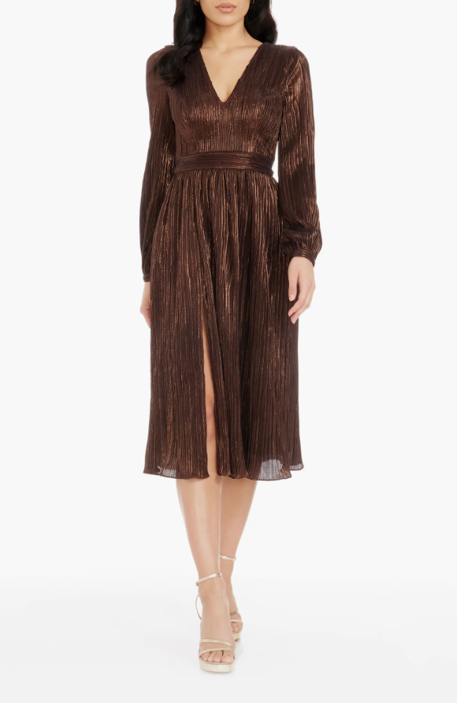 holiday long sleeve dress SSYS The Velvet Phoebe Smocked Long Sleeve Dress In Black *FINAL SALE* main image 1