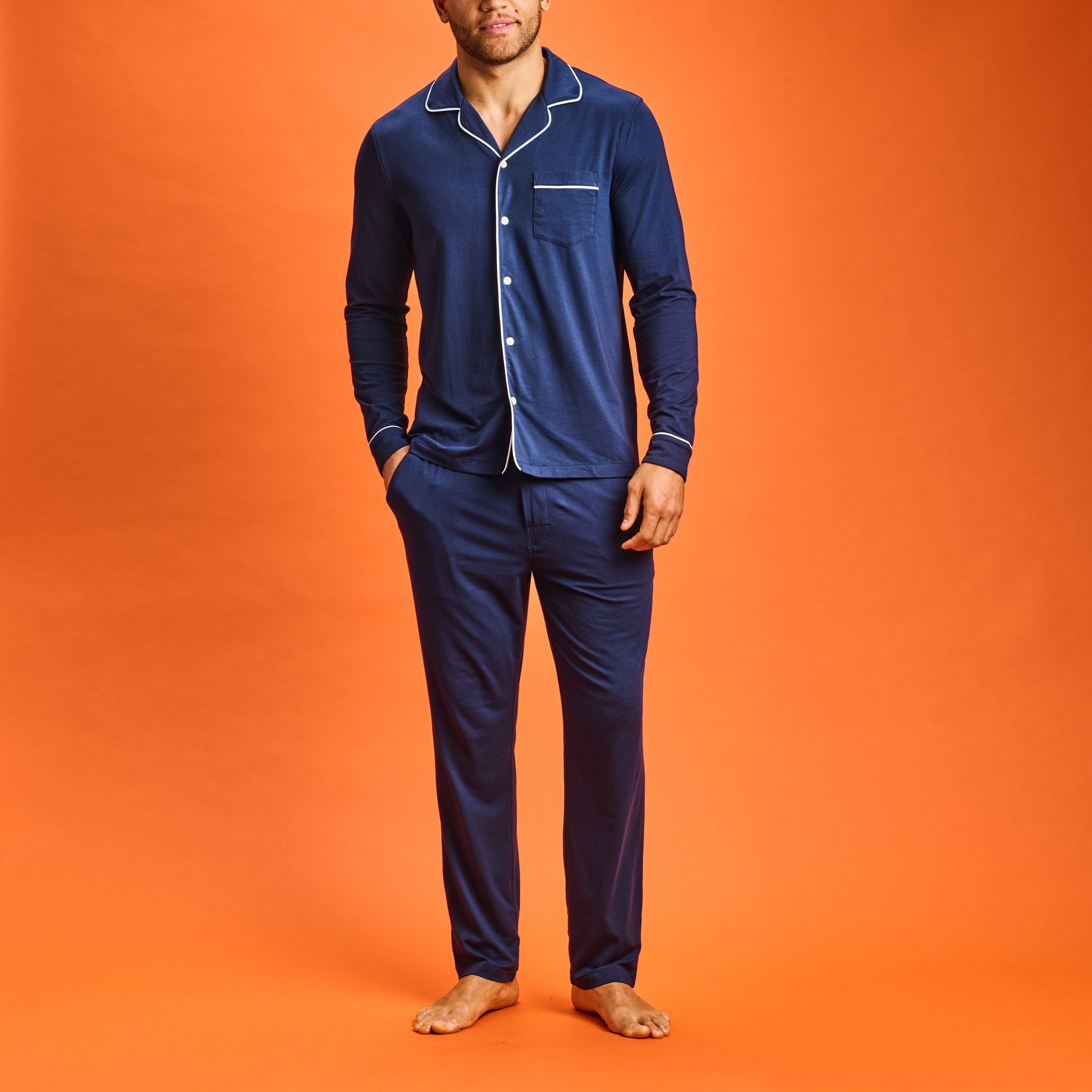J.VER Pantalones De Pijama Men's Button-Down Shirt
