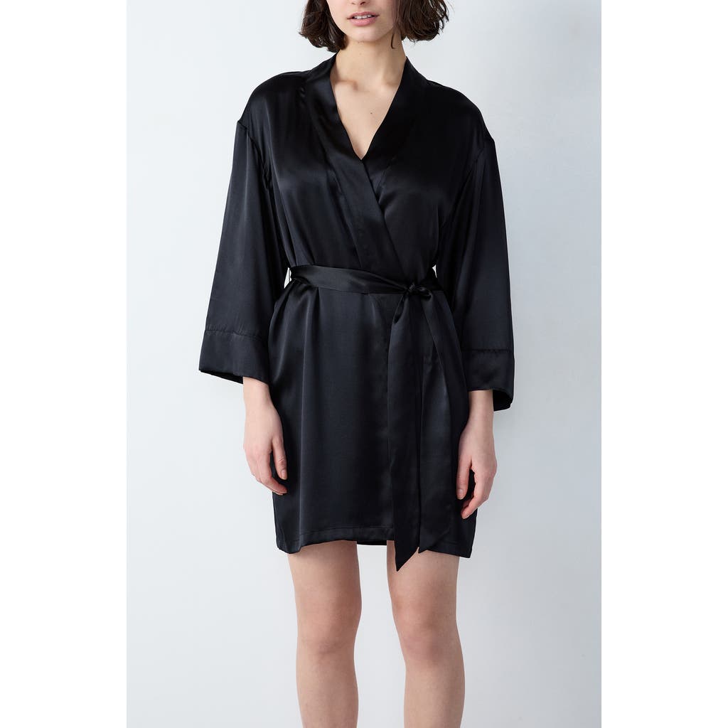 chinese dress ladies Women's Long Dressing Gown Bailey Silk Satin Navy