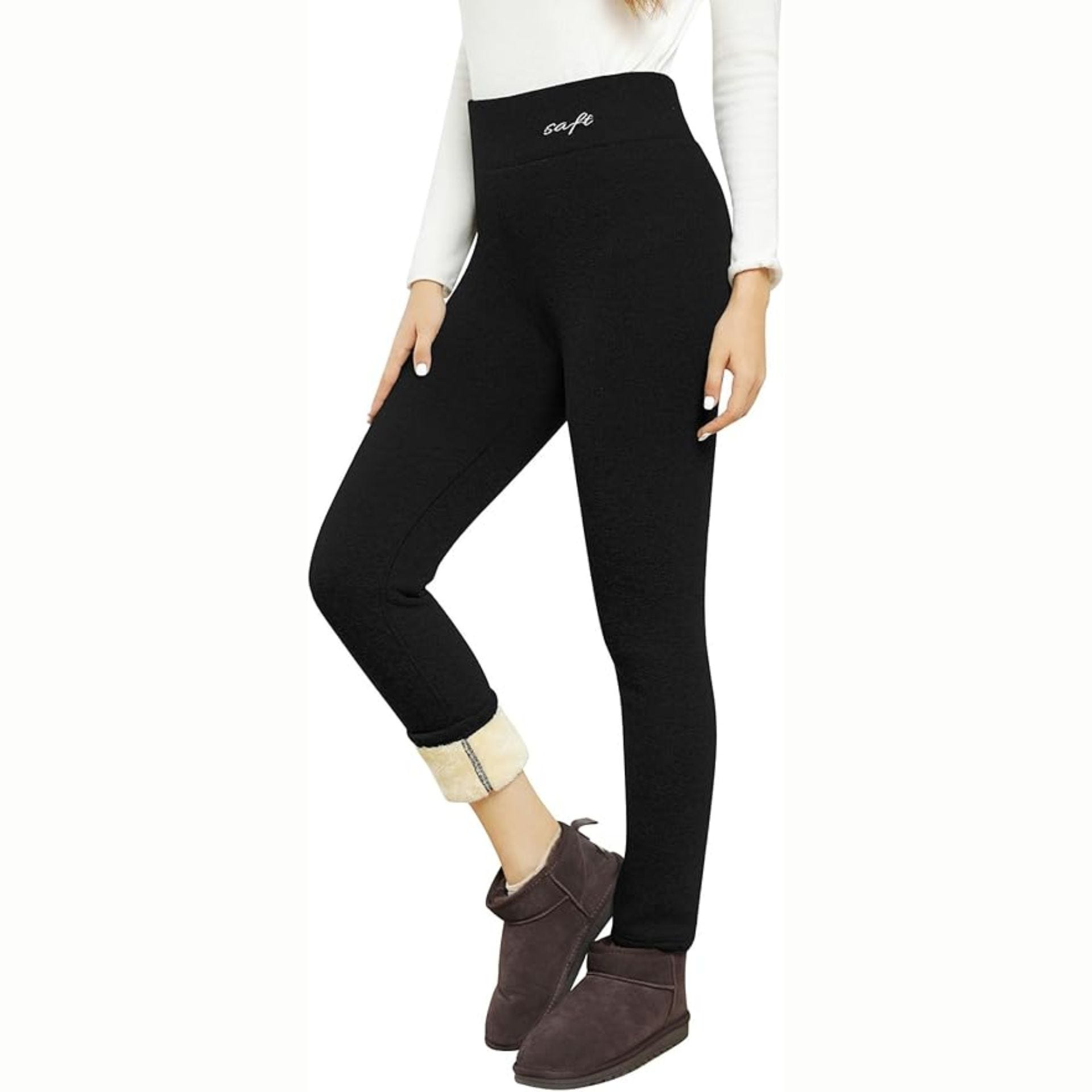 Leggings foderati in morbido tessuto felpato - Verde - Donna Leggings foderati in morbido tessuto felpato - Verde - Donna