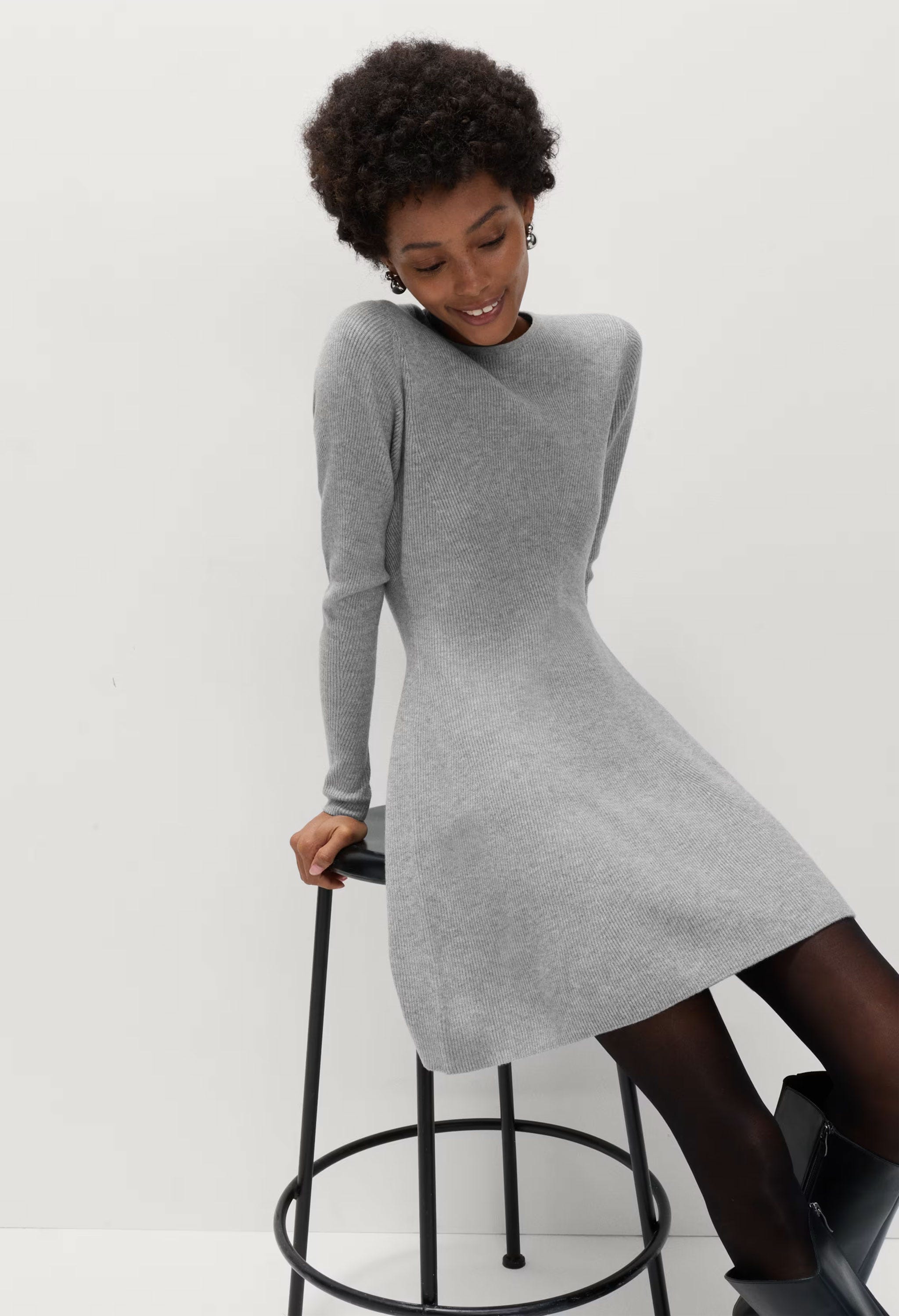 wave pattern knit dress Breeze Wave