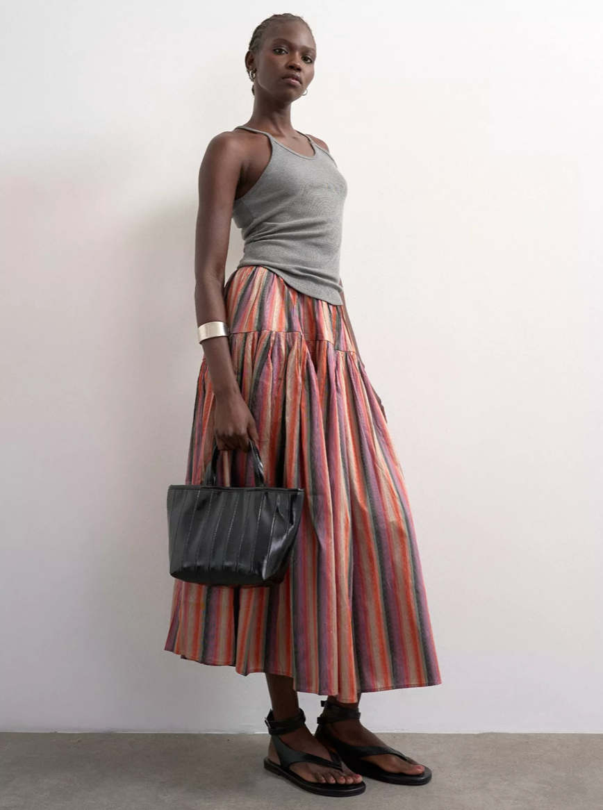 topshop stripe midi dress Topshop + Diagonal Stripe Midi Dress