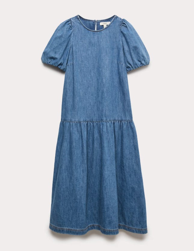 M&S's denim dress with sleeves is a bestseller  and it's 50