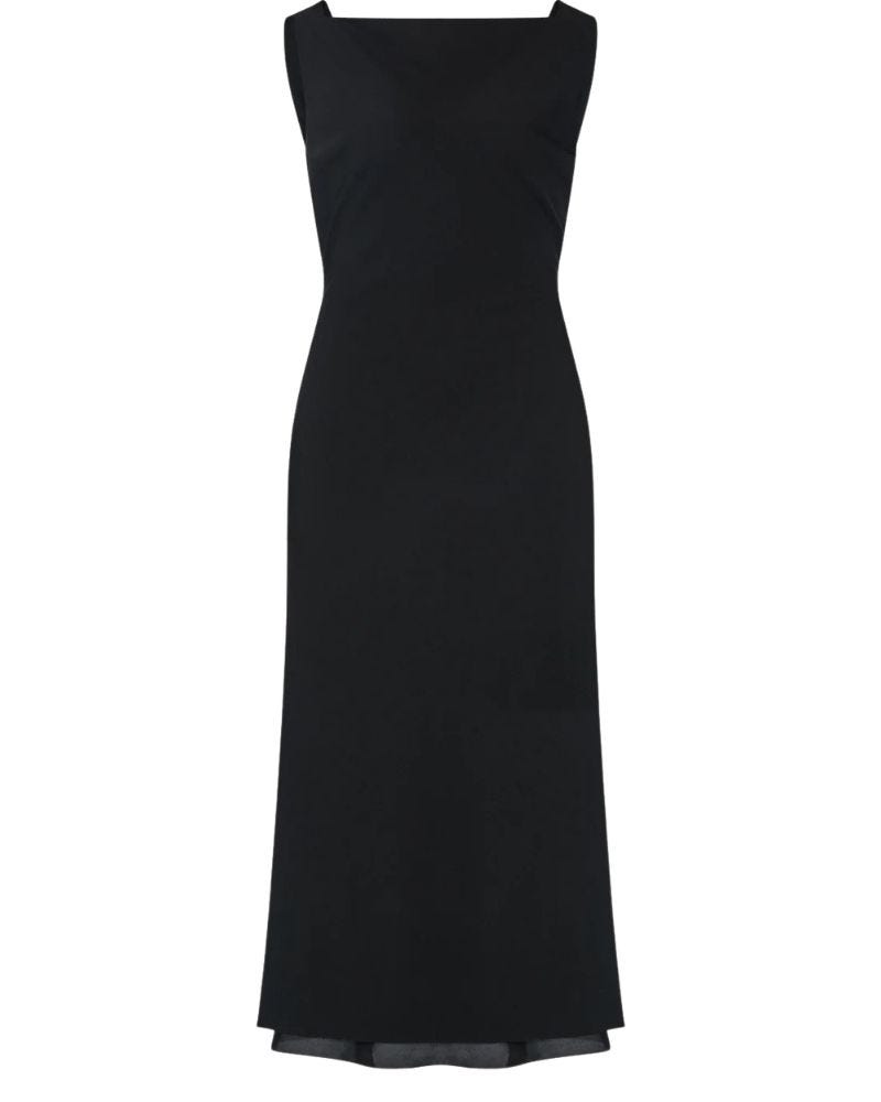 white t shirt under dress 90s vintage Black midi dress m 90s main image 0
