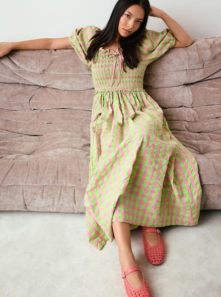 Next's pink and green dress is the coolest way to wear gingham this season Next's pink and green dress is the coolest way to wear gingham this season