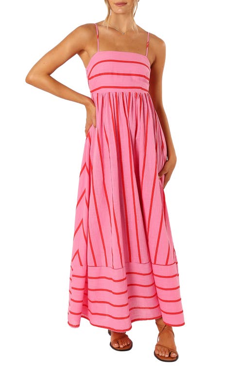 zara pink striped dress Zara Pink Striped V Neck Center Slit Dressy Midi A Line Womens Dress Size S
