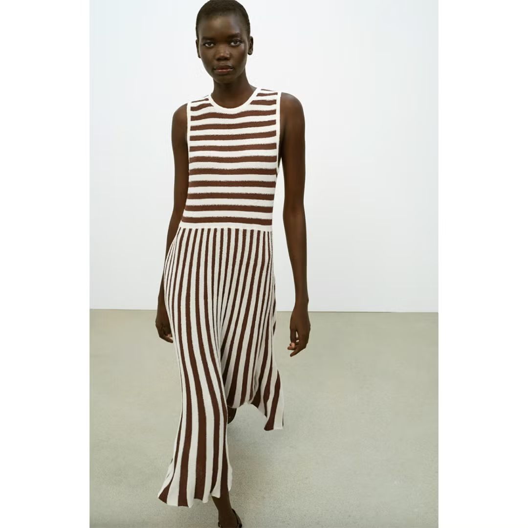 The $60 Zara Dress That's Defining Spring's Directional Stripe Trend Happening Right Now The $60 Zara Dress That's Defining Spring's Directional Stripe Trend Happening Right Now