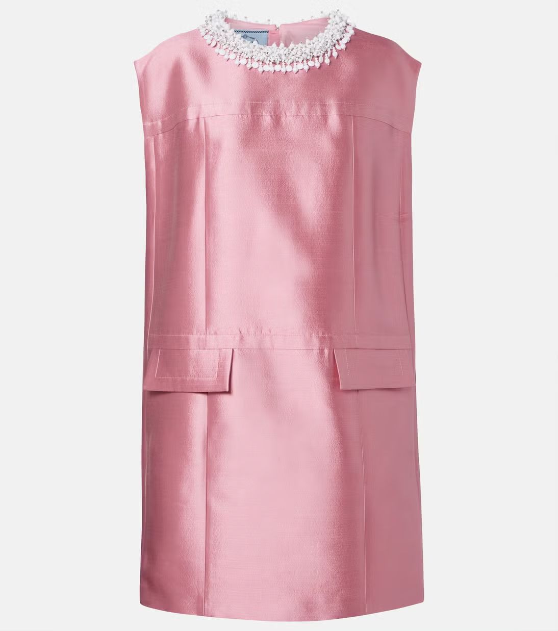 Selena Gomez Wears a Pink Prada Minidress to Celebrate a Rare Beauty Launch