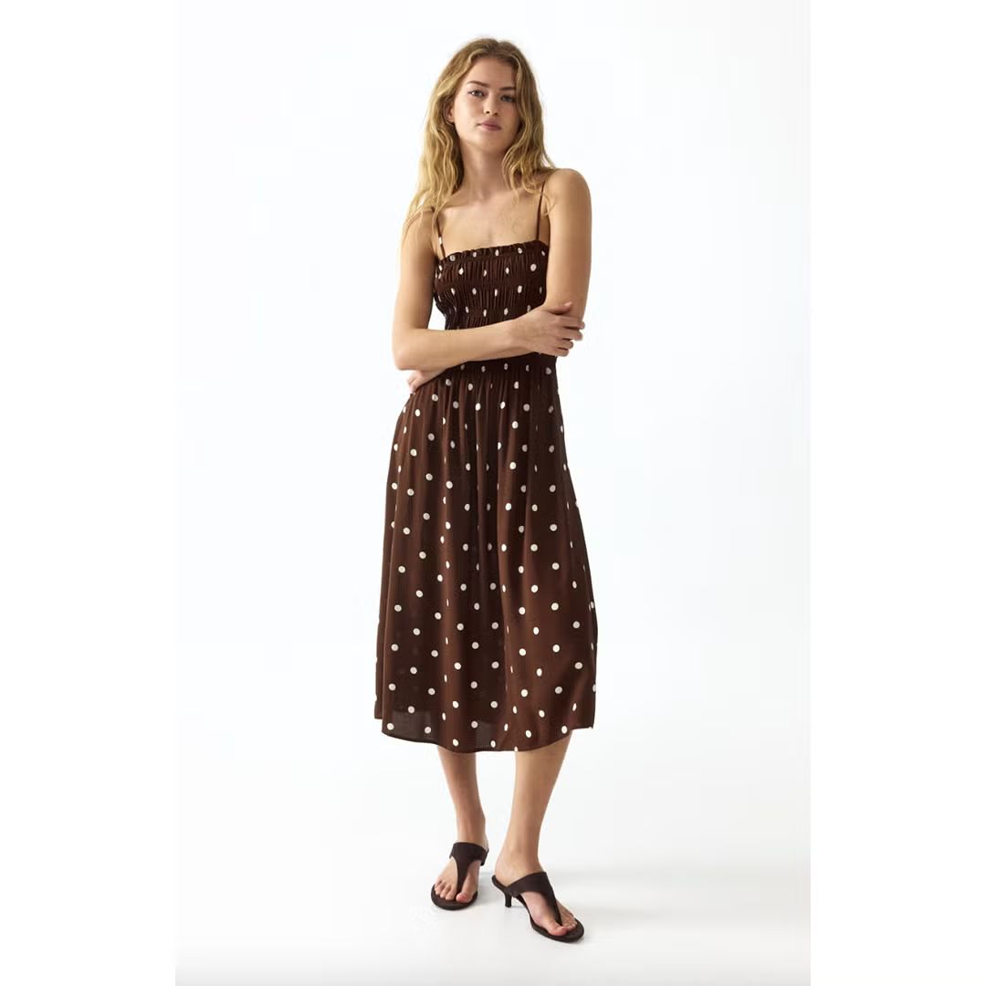 H&M's $20 Polka Dot Midi Dress Is the One Piece That Covers Spring's Top  Three Trends